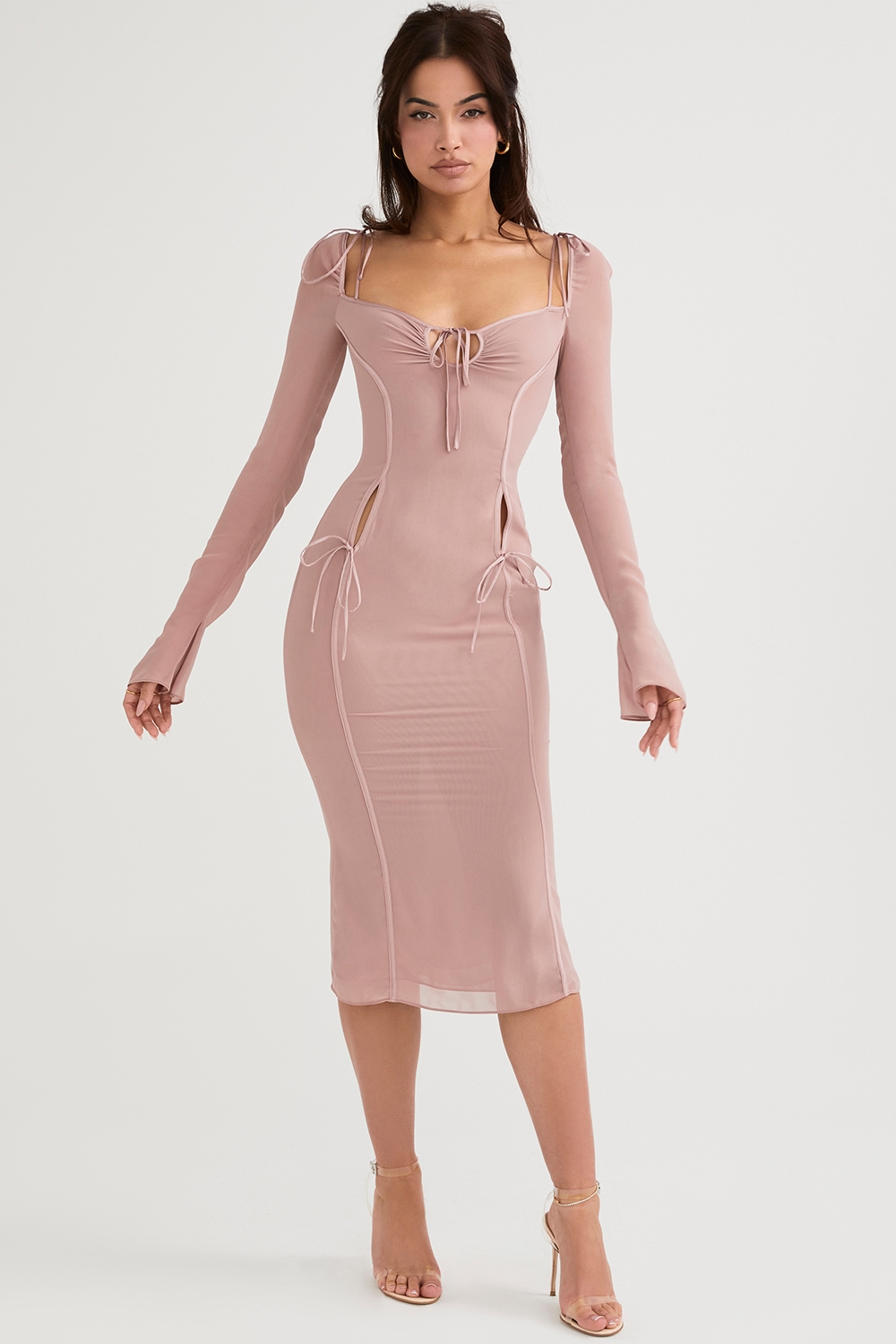 Blush Cutout Midi Dress