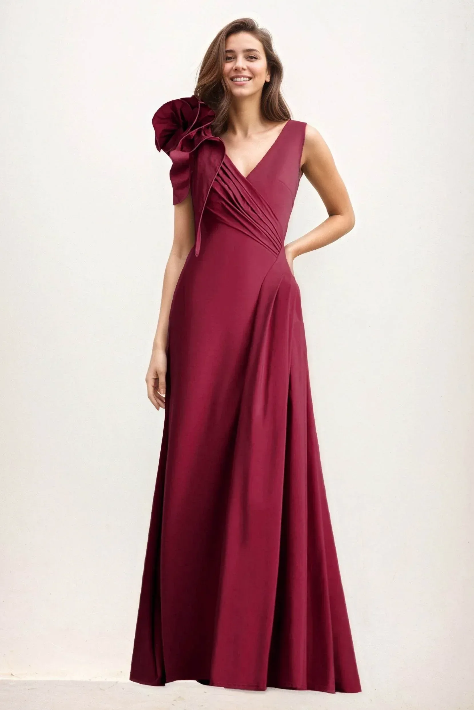 A-Line Maxi Elastic Cloth Wedding Guest Dress CG0275
