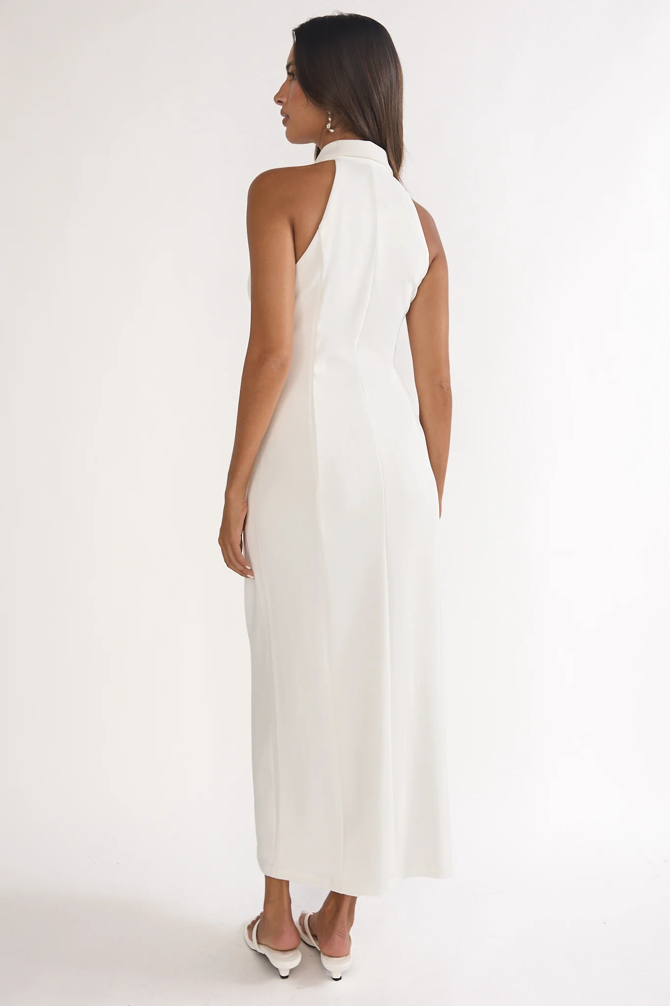 Esmarie Collared Maxi Dress White - luluinthesky