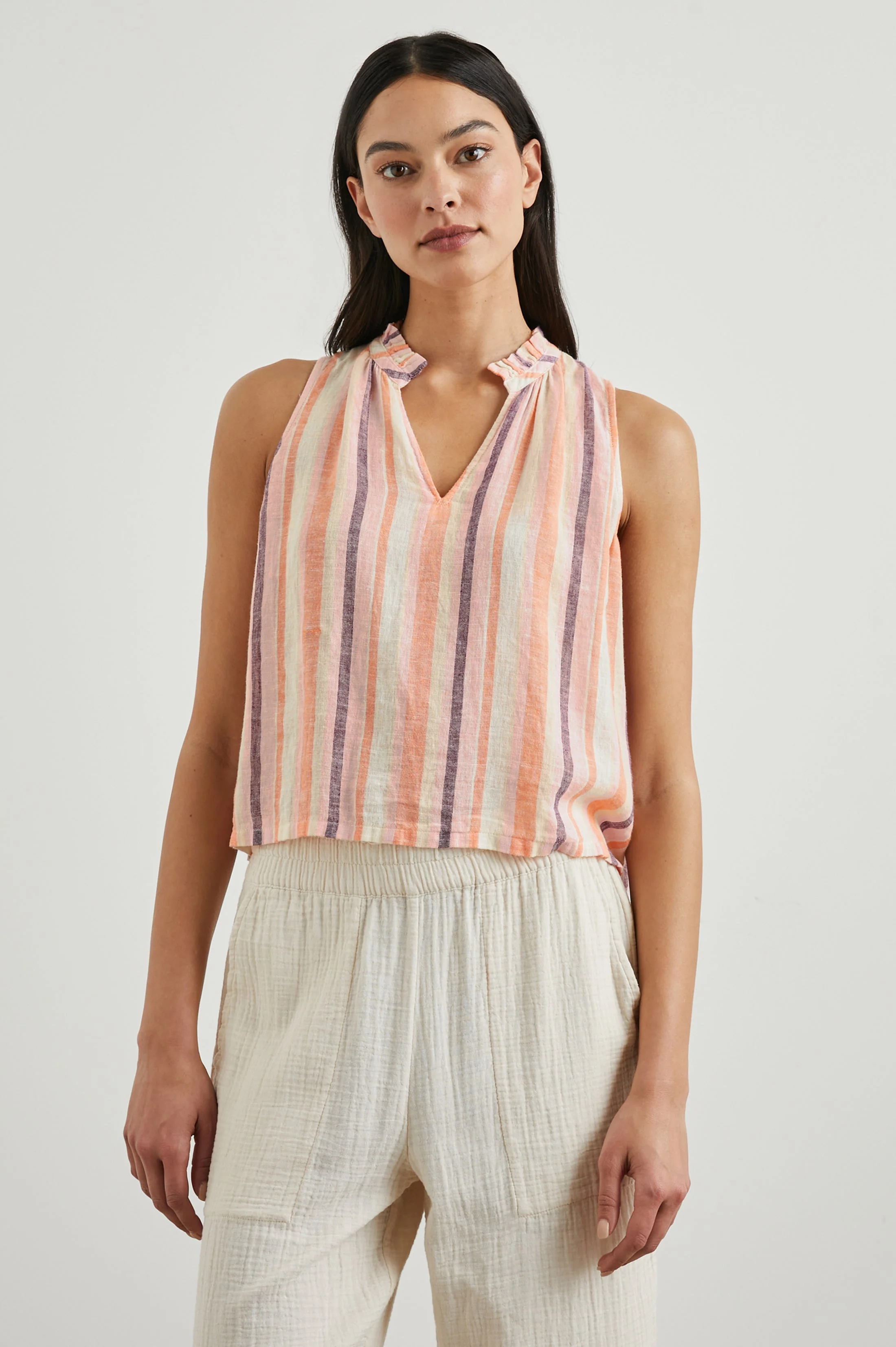 Christy Top - Papaya Stripe