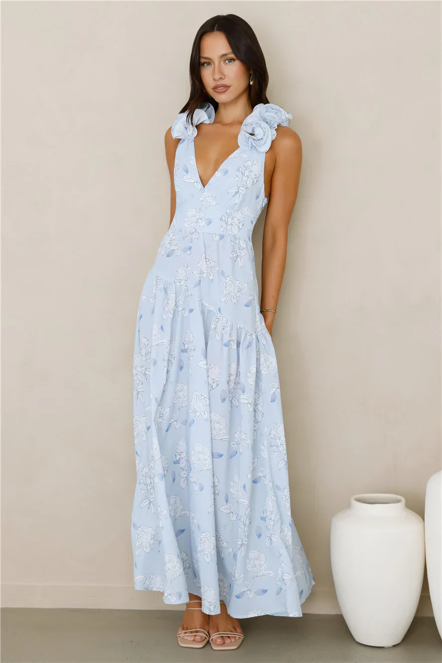 Pretty You Maxi Dress Blue - luluinthesky