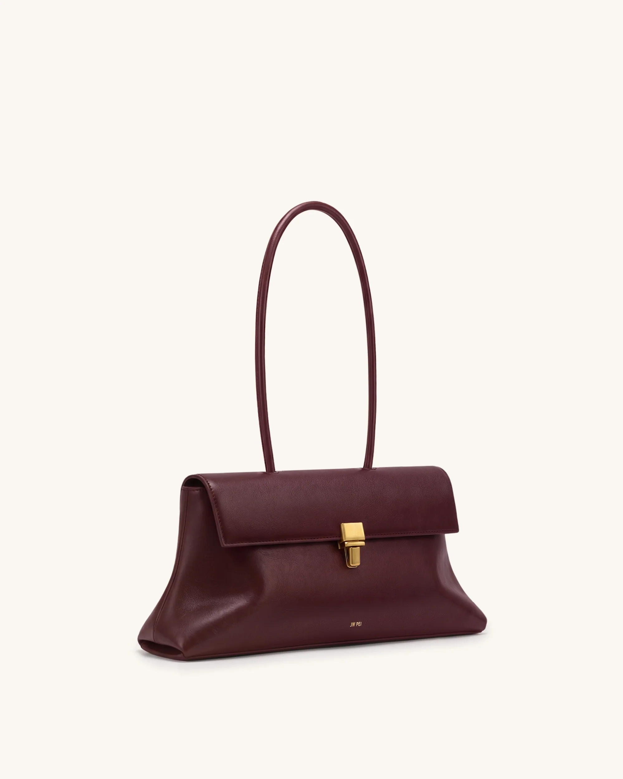 Selene Lock Flap Shoulder Bag - Burgundy