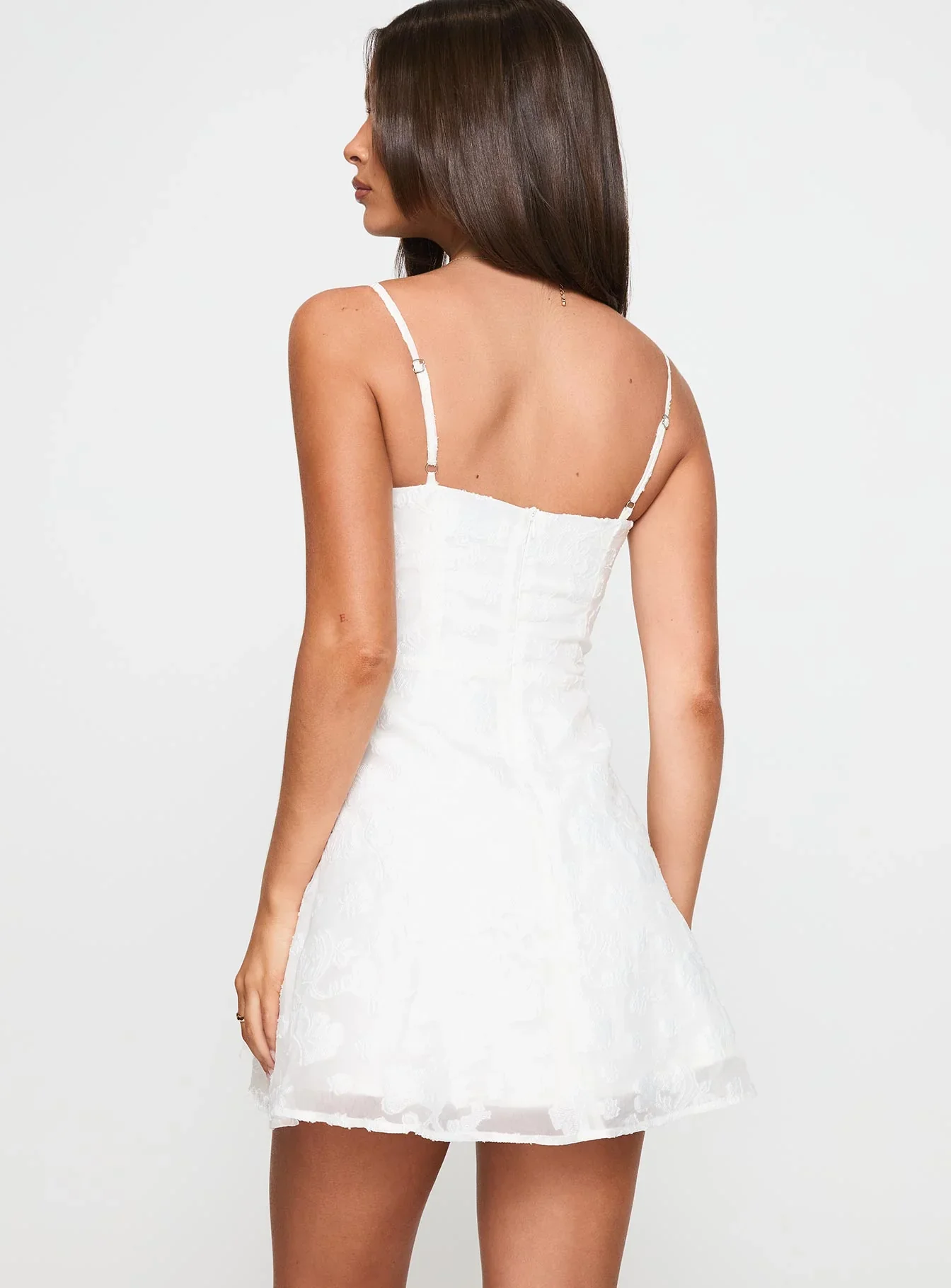 New Chapters Broderie Mini Dress White - luluinthesky