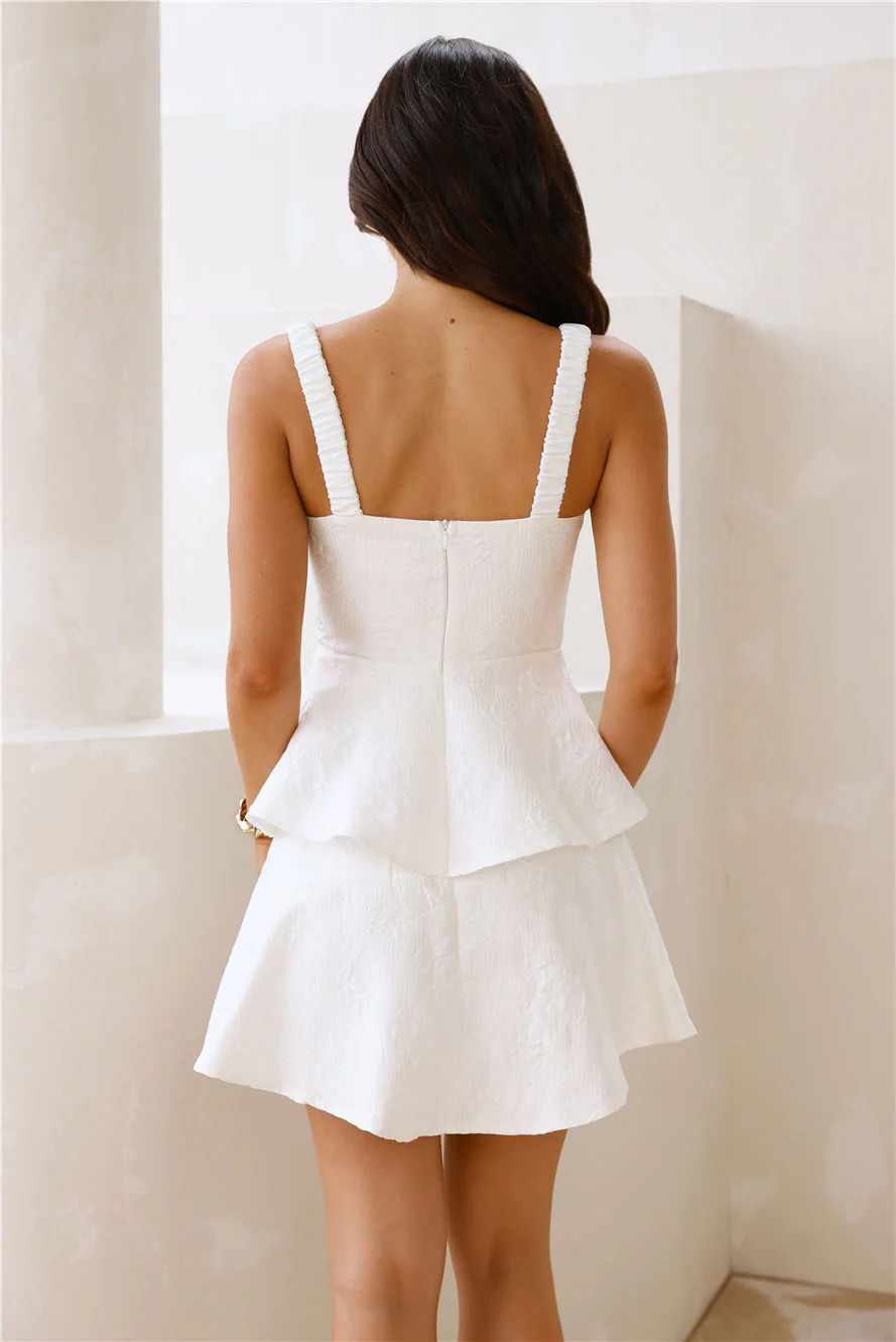 Gilded Rose Mini Dress Off White - luluinthesky