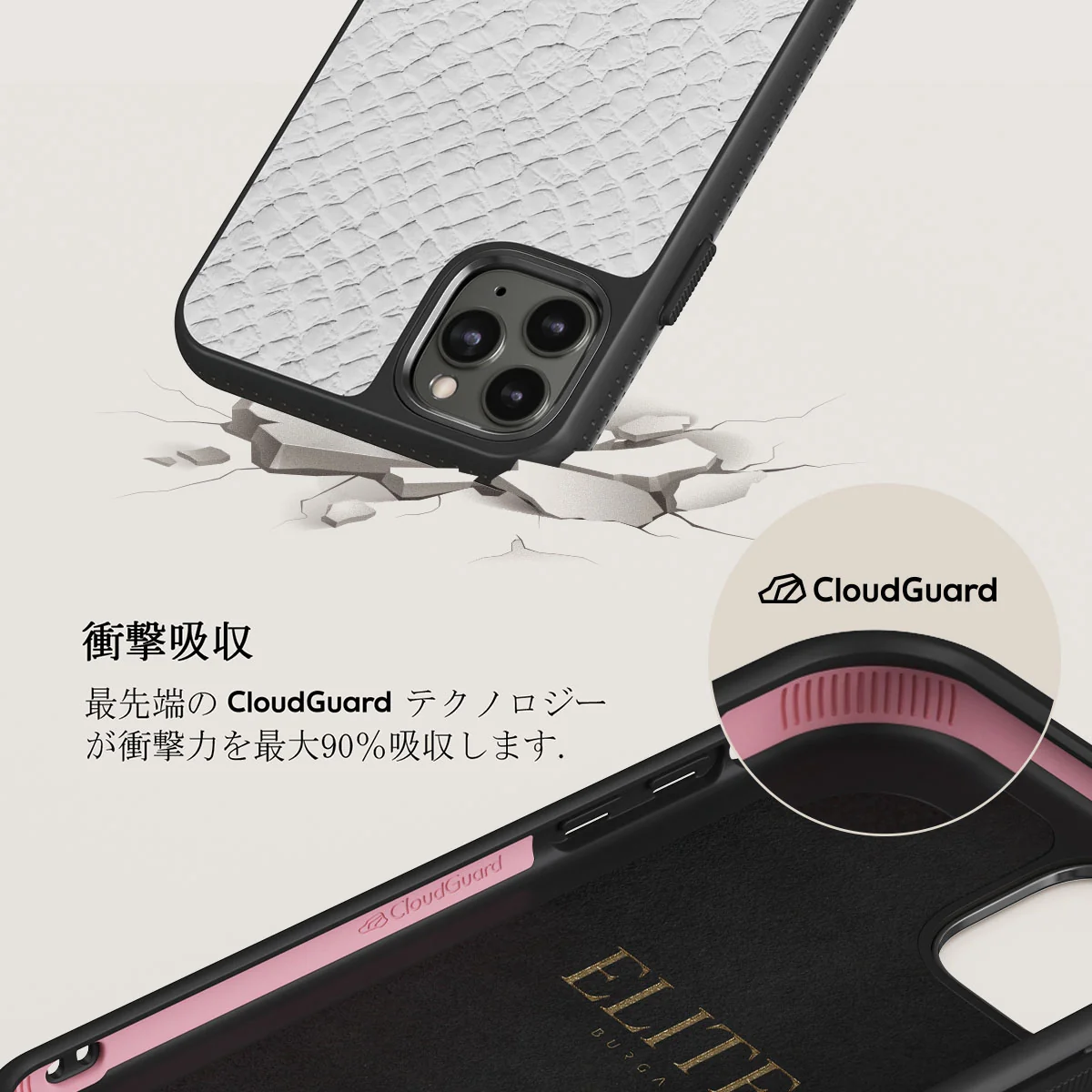 Glacial Desert - White Snakeskin iPhone 11 Pro ケース