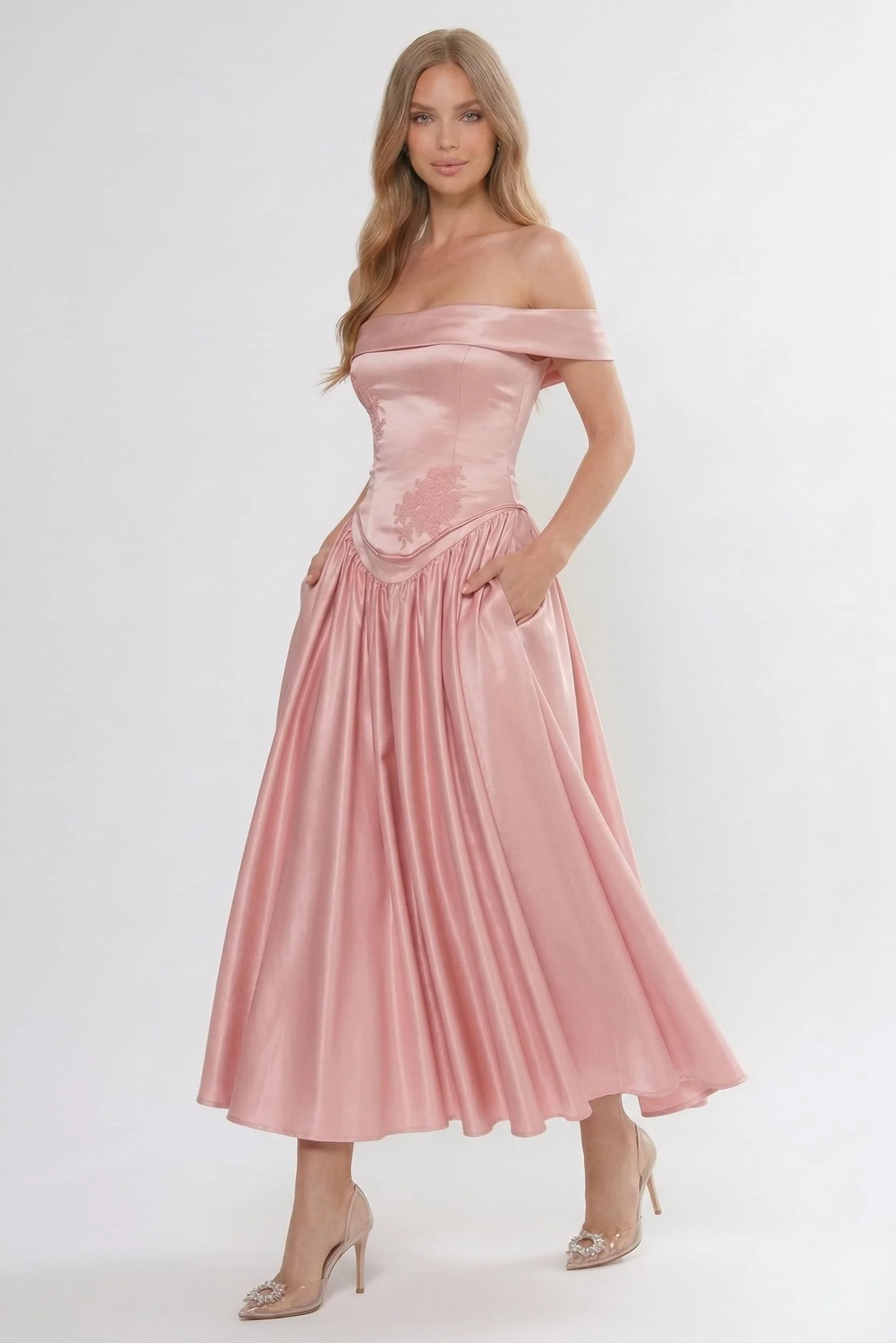 A-Line Ankle Length Soft Satin Bridesmaid Dress CG0313BM