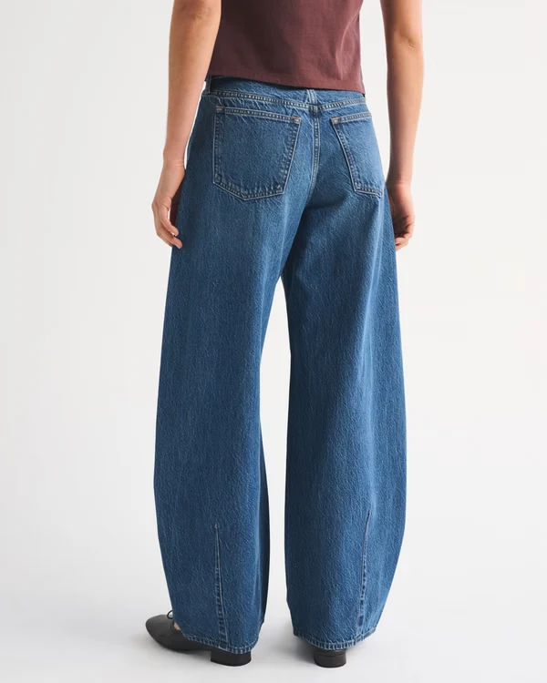 Drapey Rigid High Rise Ultra Barrel Jean - Dark