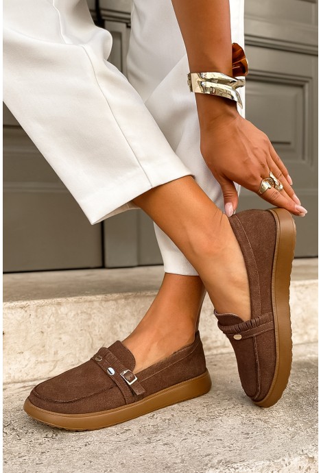 Zamszowe mokasyny barefoot Zestia camel