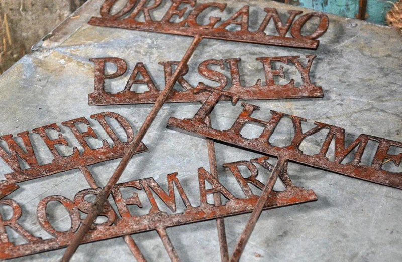 Metal Herb Garden Signs  Set Of 6