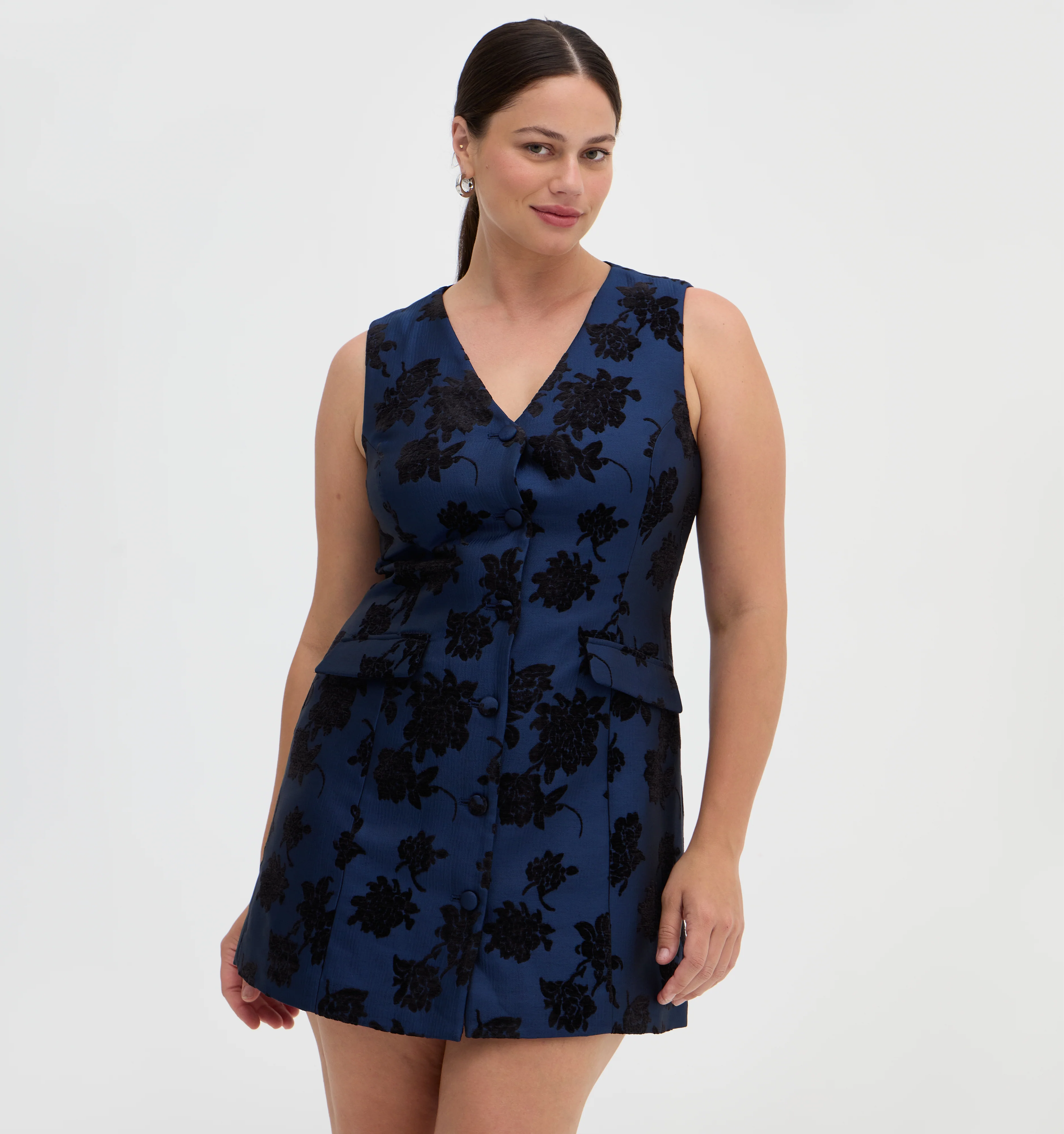 The Rio Dress - Twilight Flocked Brocade
