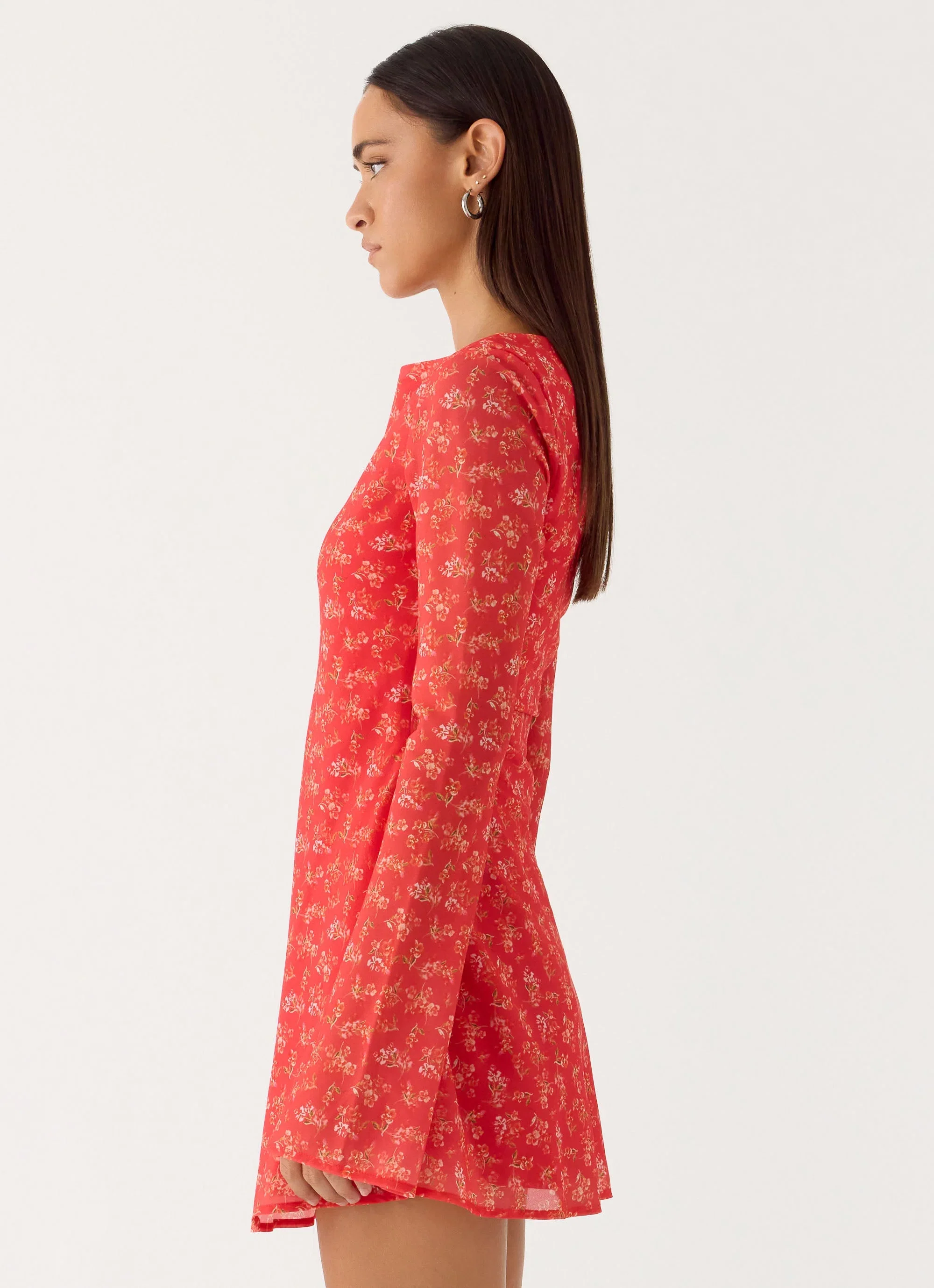 Sabella Mini Dress - Magenta Red Rose