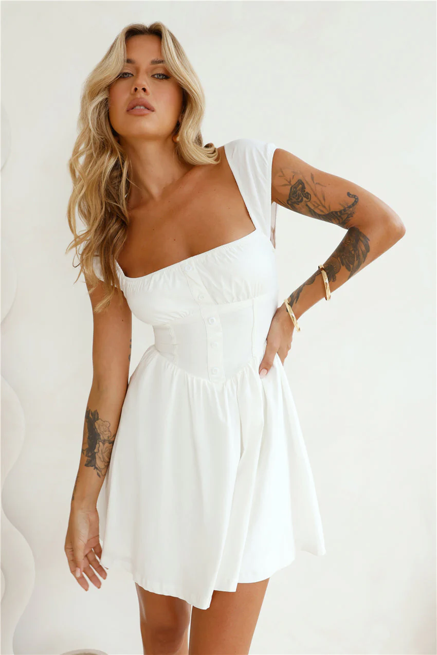 Daytime Pageant Mini Dress White - luluinthesky