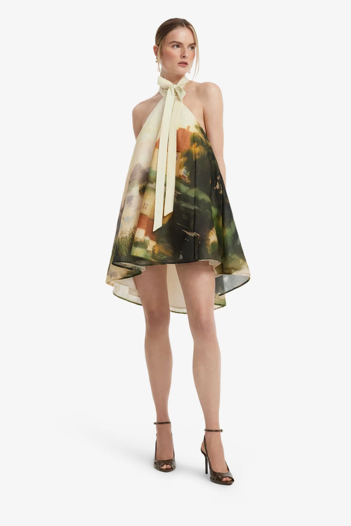 Eloise Halterneck Mini Dress - Serene Print