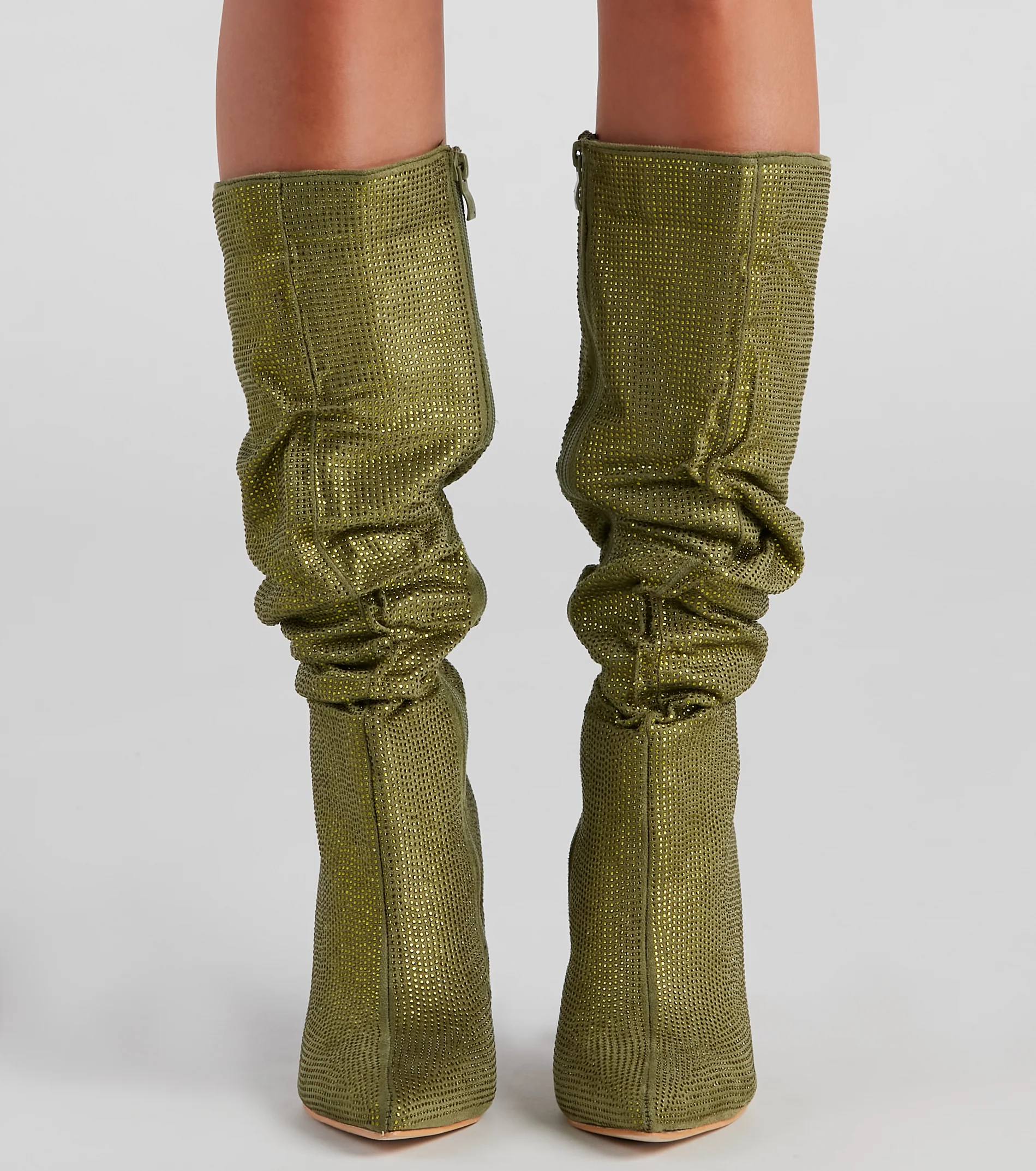 Shimmer Slouch Stiletto Boots