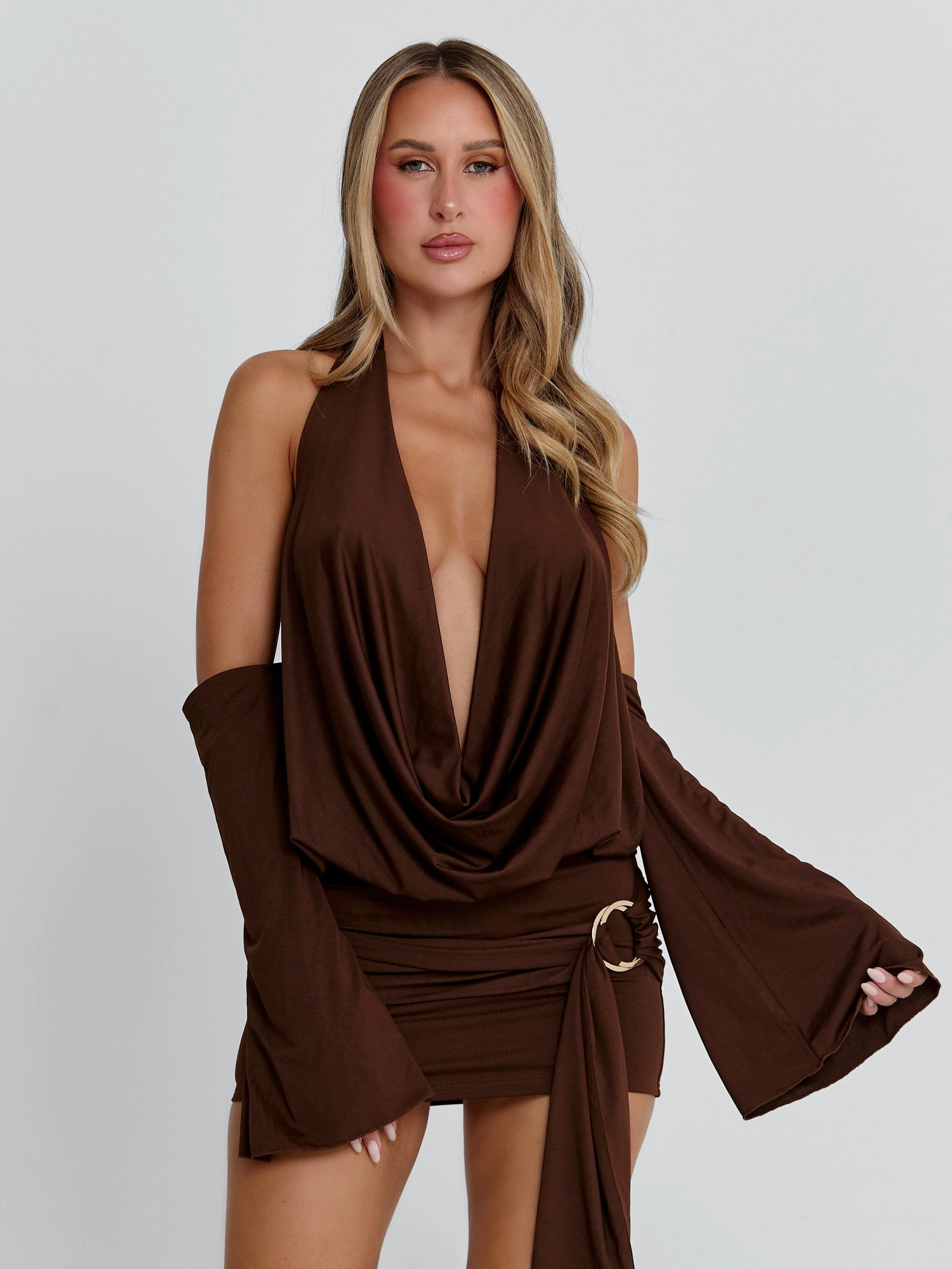 CELINA MINI DRESS CHOCOLATE