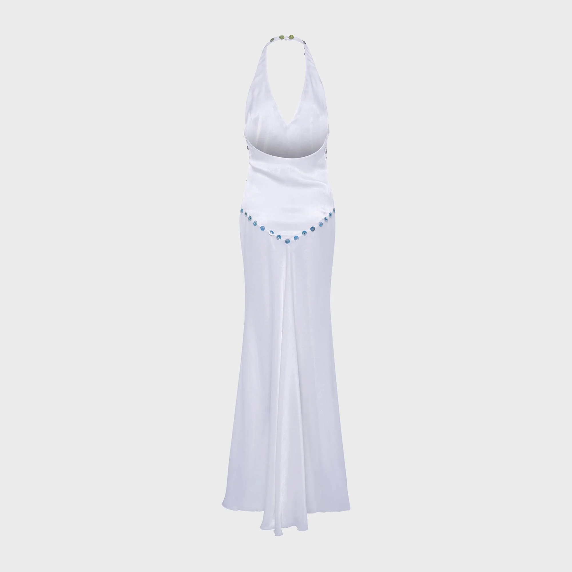 Siedres Vicka Satin Maxi Dress - White