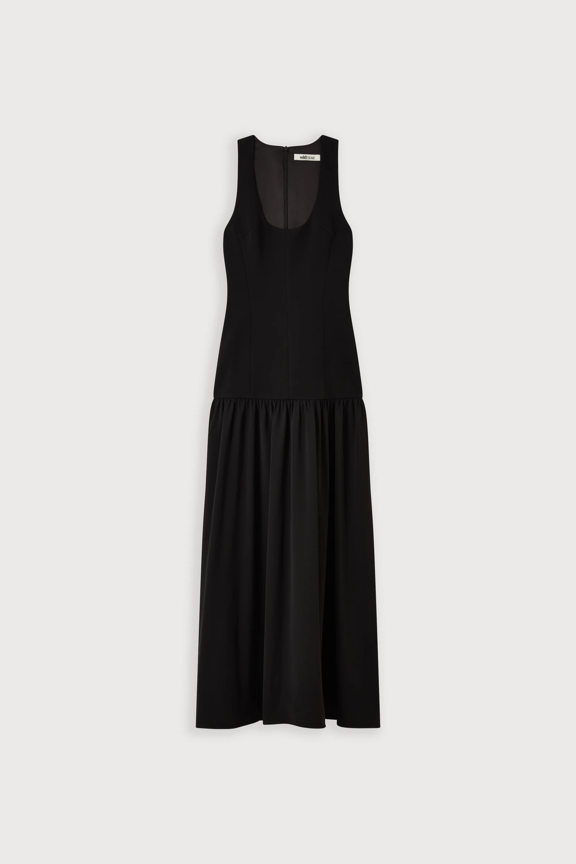 Cotton Mix Dropped Waist Maxi Dress