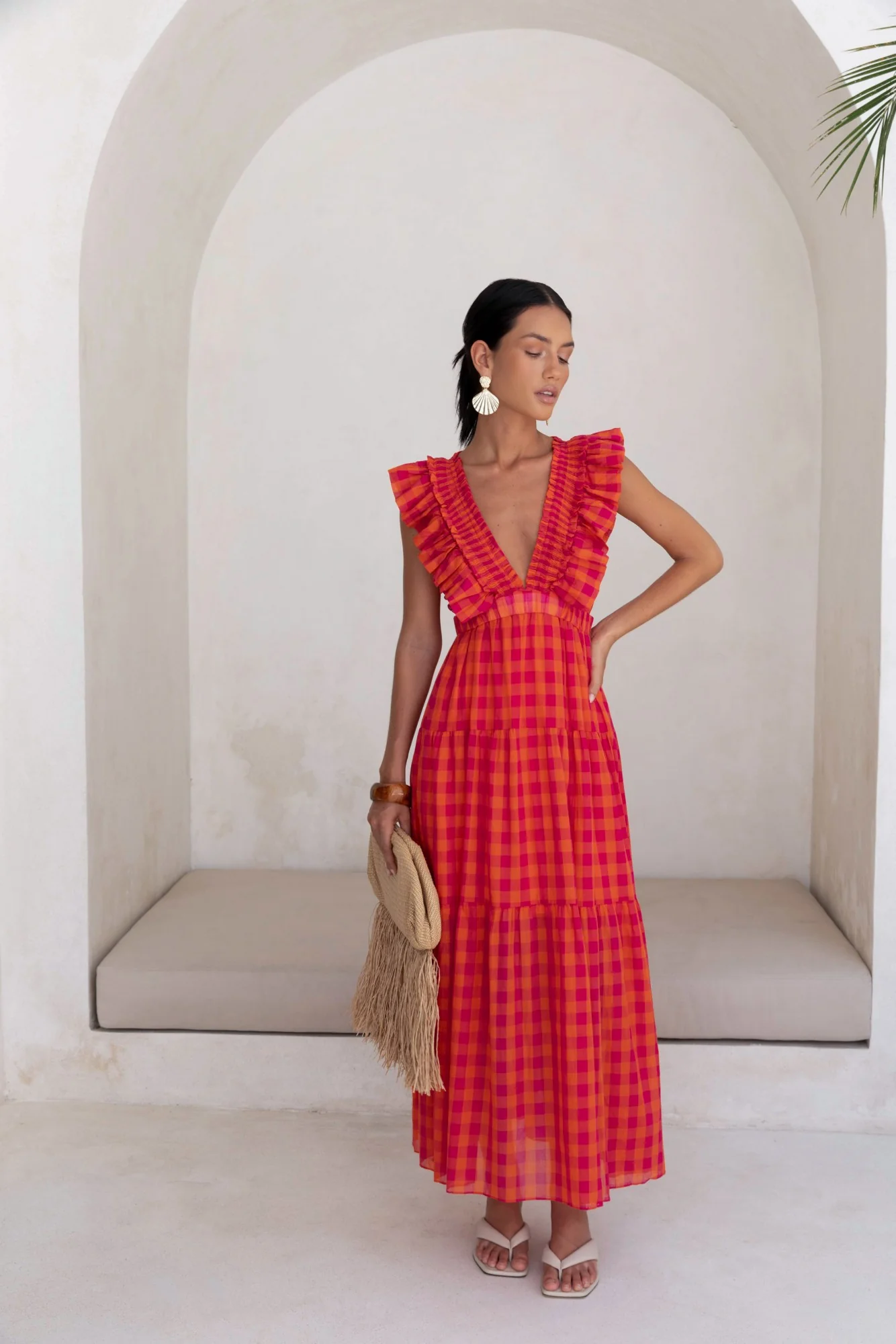 Sunset Picnic Maxi Dress Pink - luluinthesky