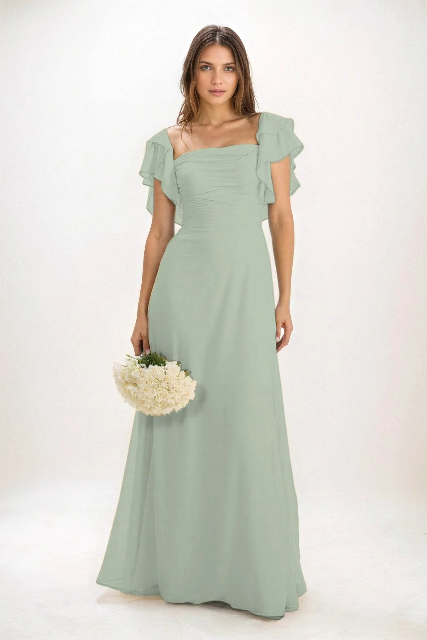 A-Line Maxi Chiffon Bridesmaid Dress CB0856