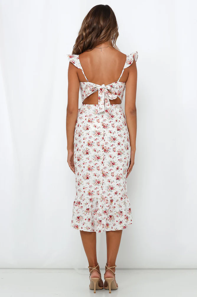 West Coast Represent Midi Dress White - luluinthesky