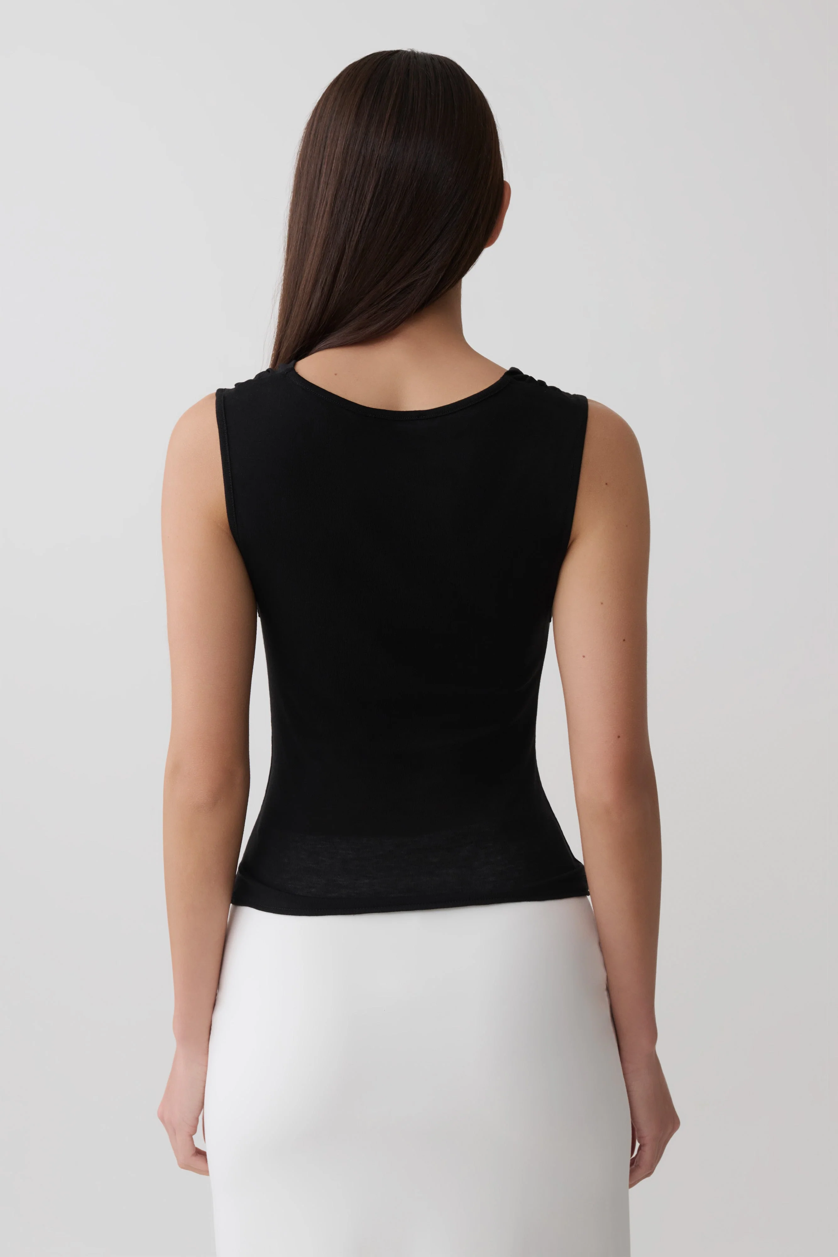 Ciaran Sleeveless Sheer Top - Black