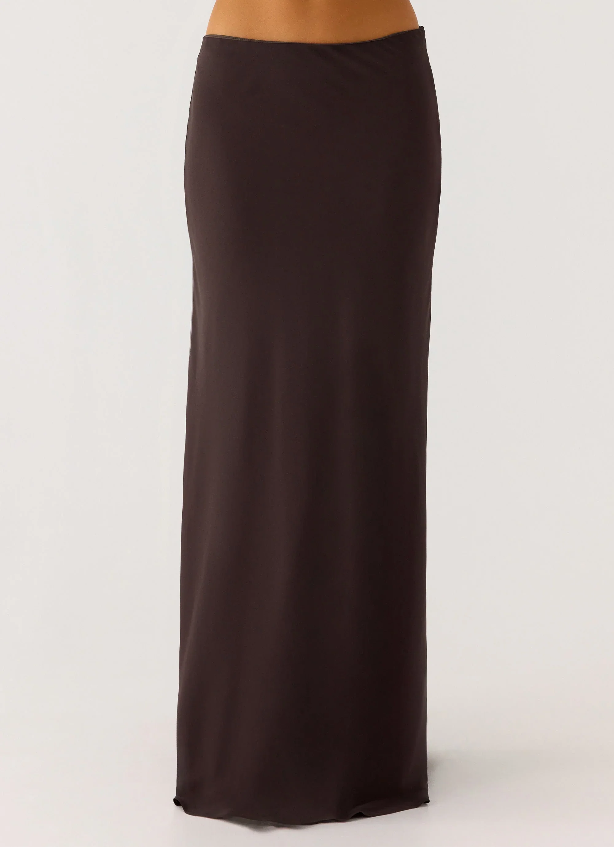 Star Girl Chiffon Maxi Skirt - Cool Chocolate