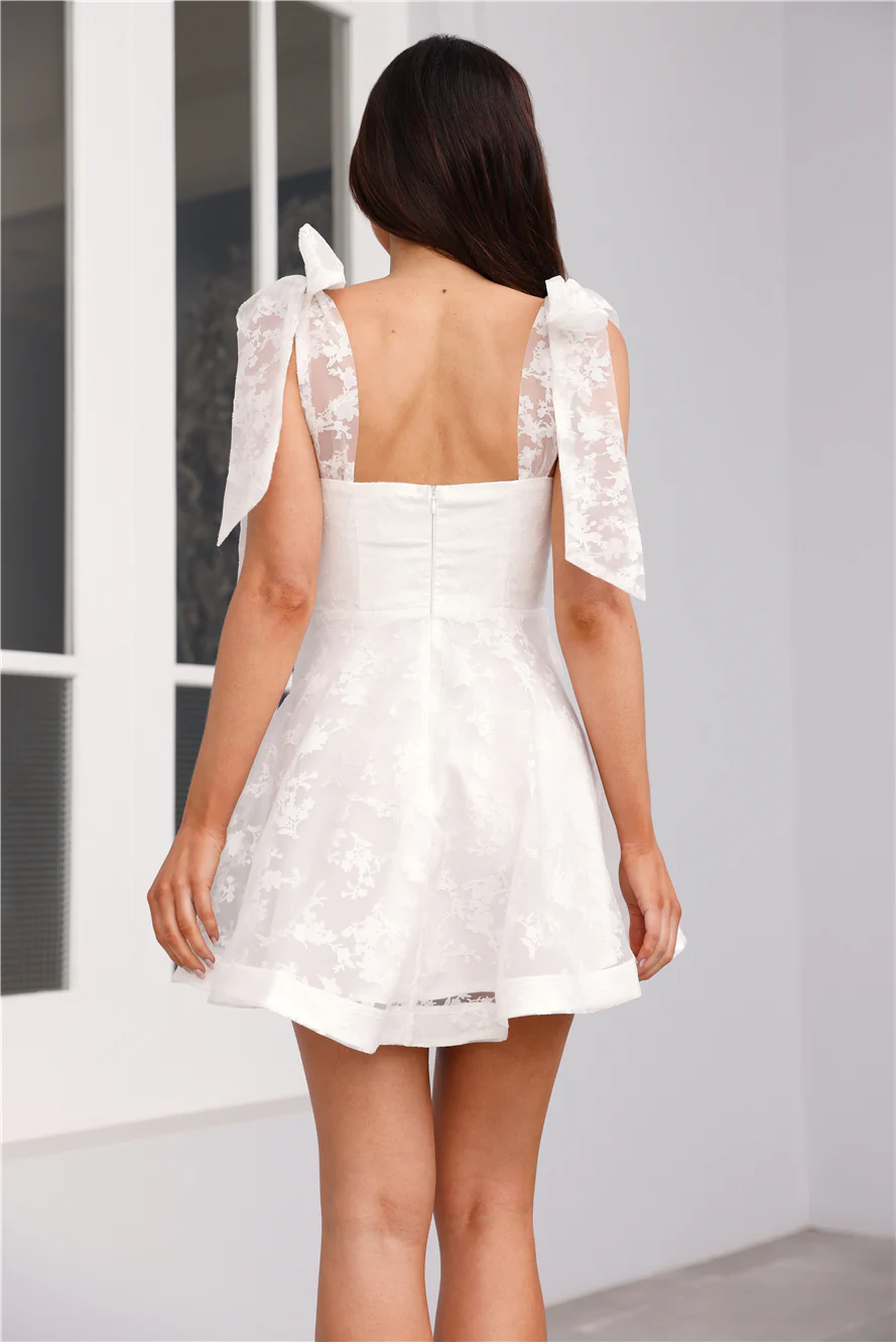 Sunlit Picnic Mini Dress White - luluinthesky