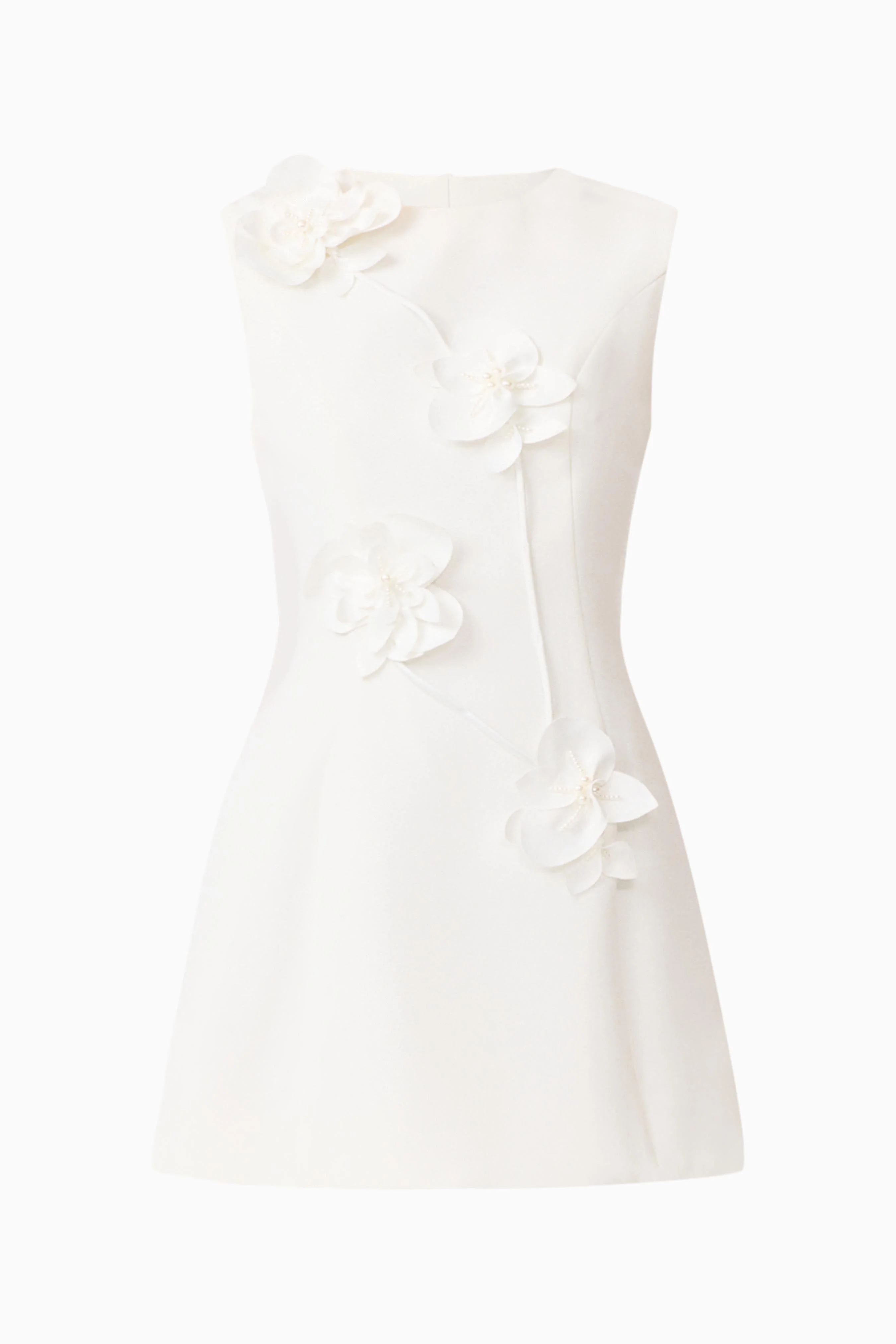 Reina Applique Mini Dress Dress White