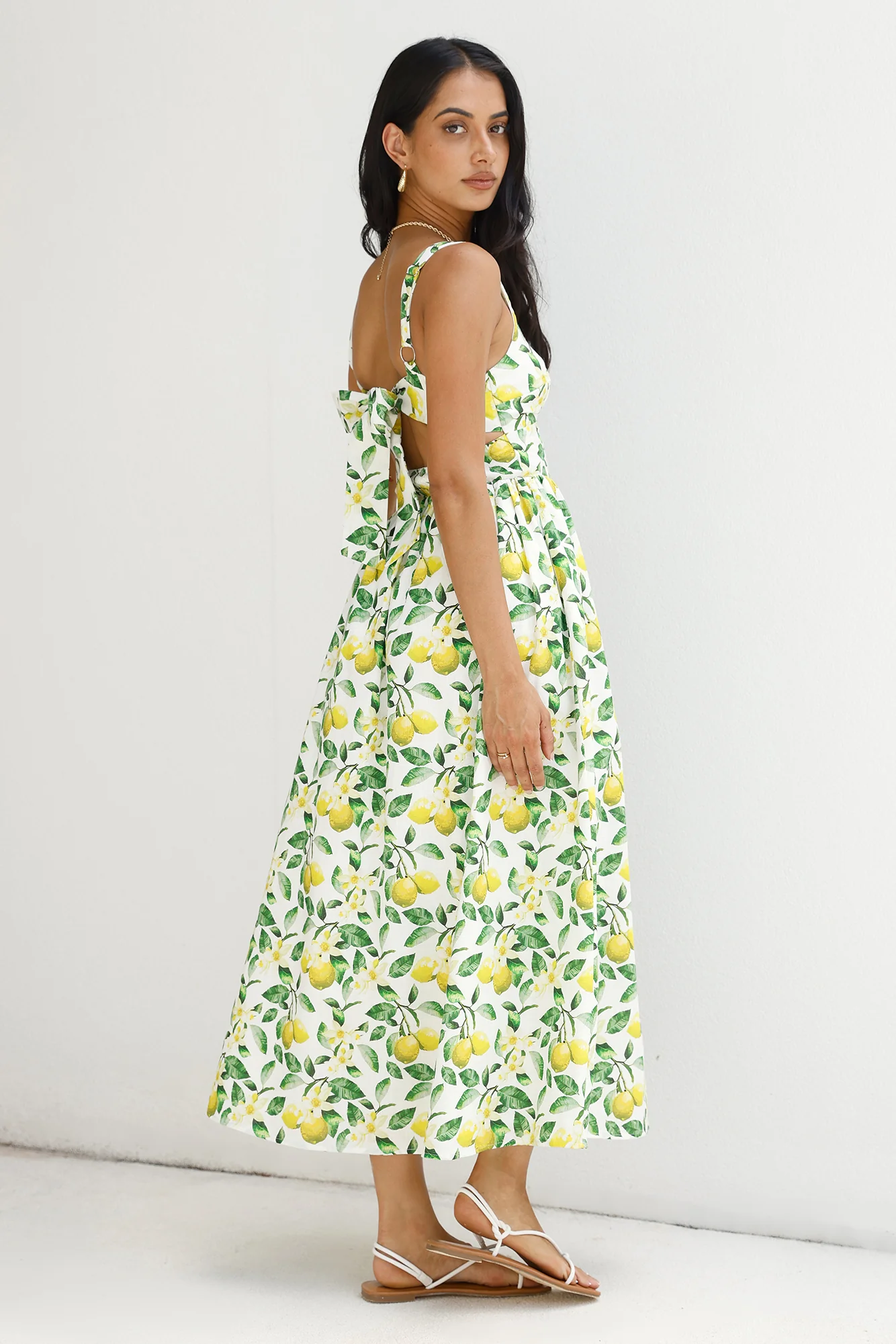 Under The Lemon Tree Midi Dress Print