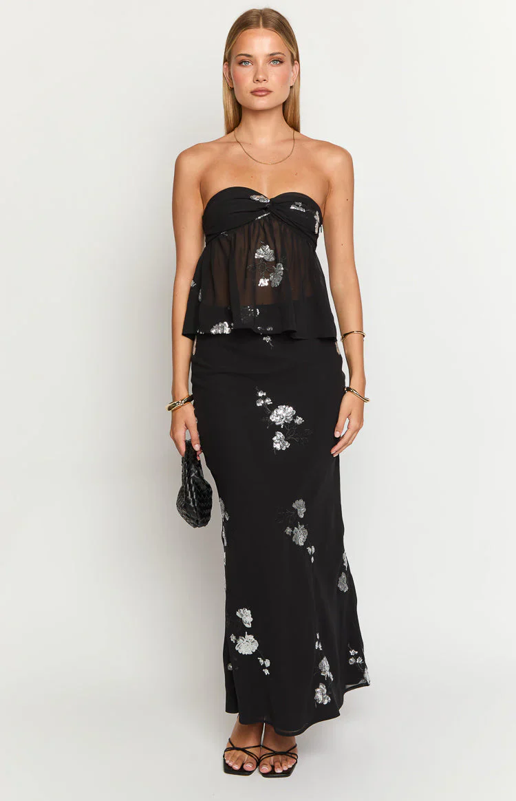 Shyla Black Maxi Skirt