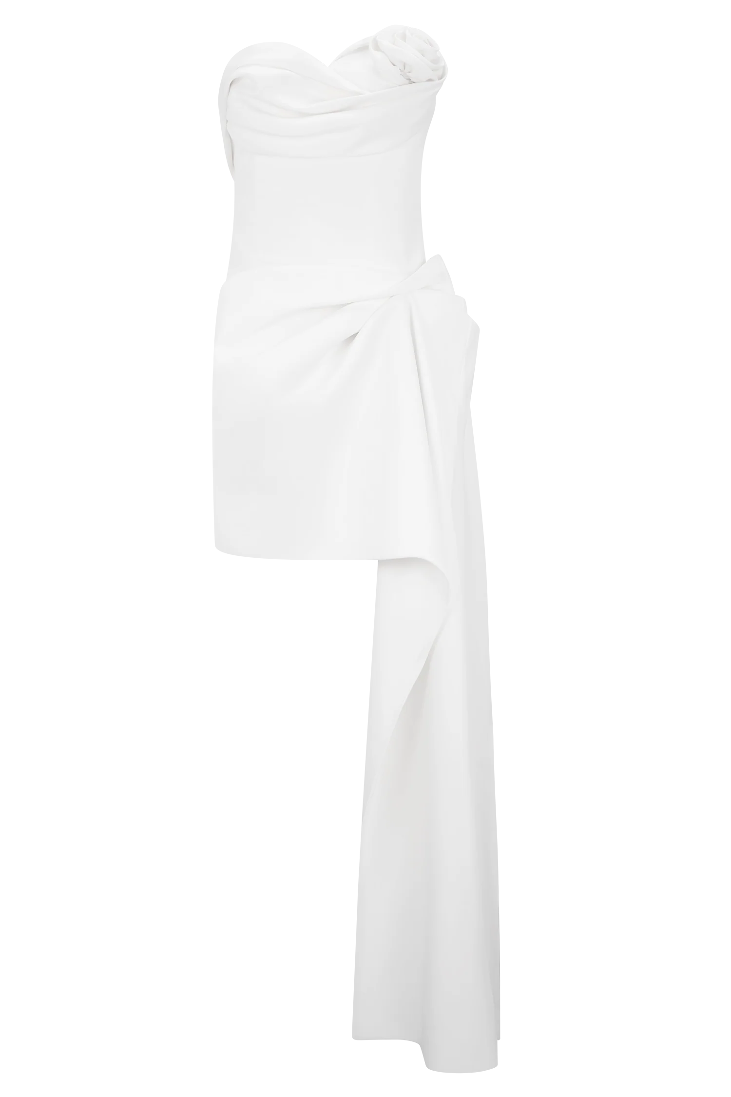 Evianna Strapless Gathered Mini Dress - White