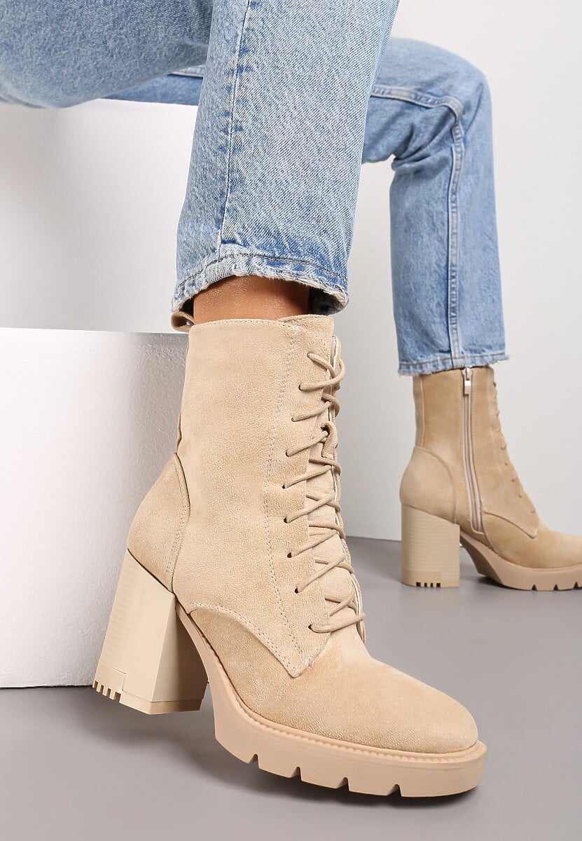 Beżowe Botki Edme