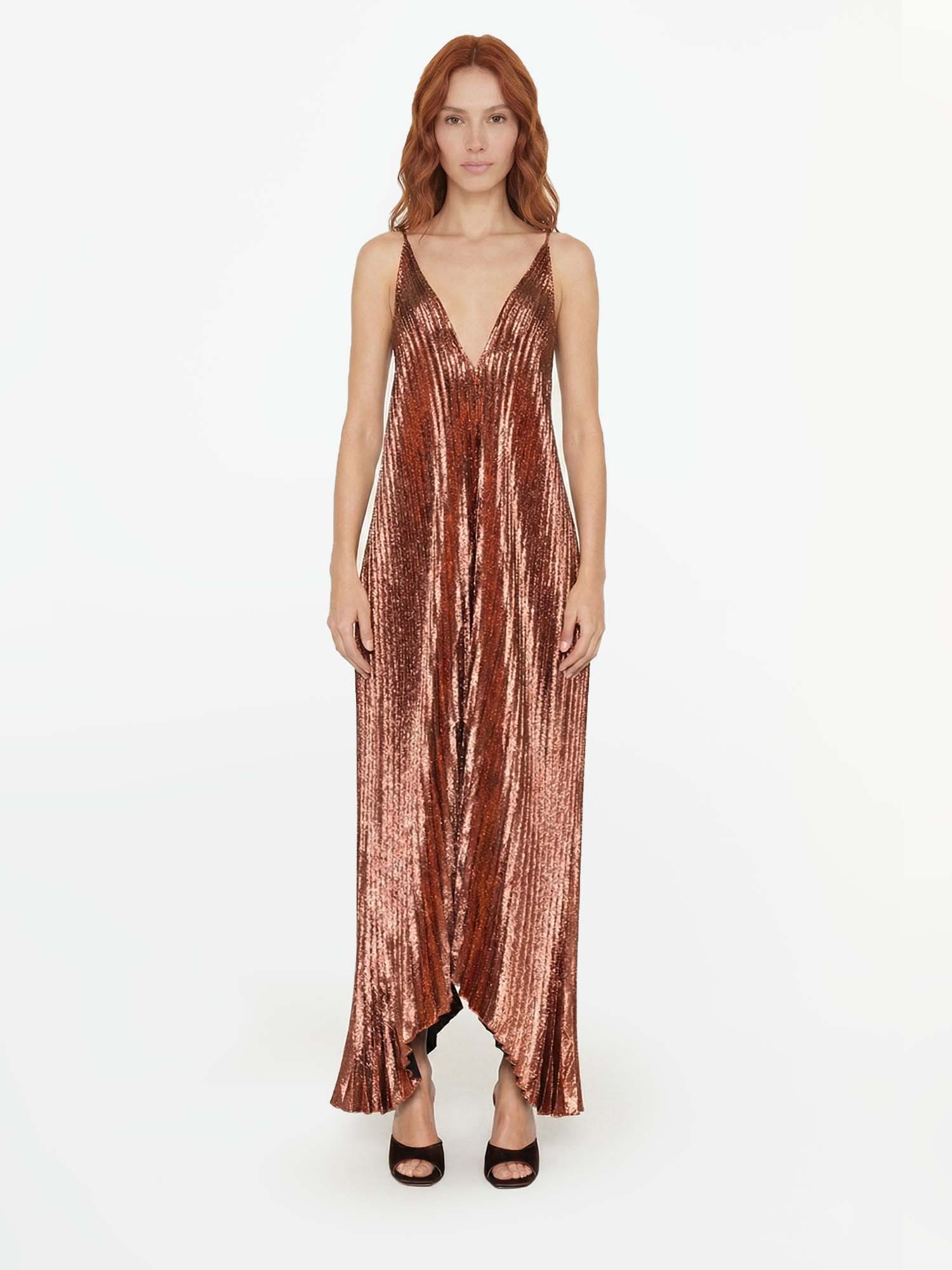 Radiant Pleat Maxi Dress