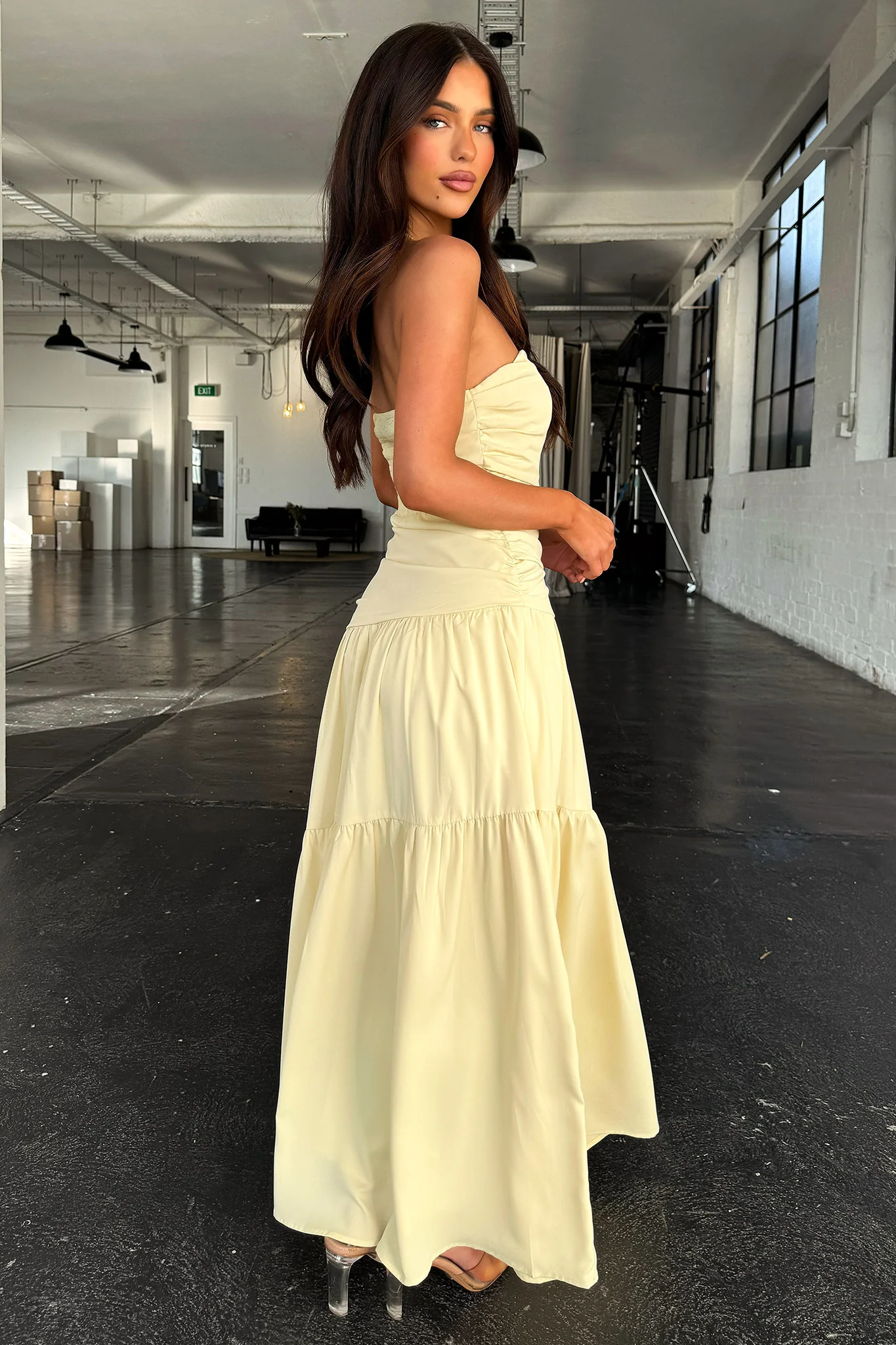 Charlotte Strapless Maxi Dress - Yellow - luluinthesky
