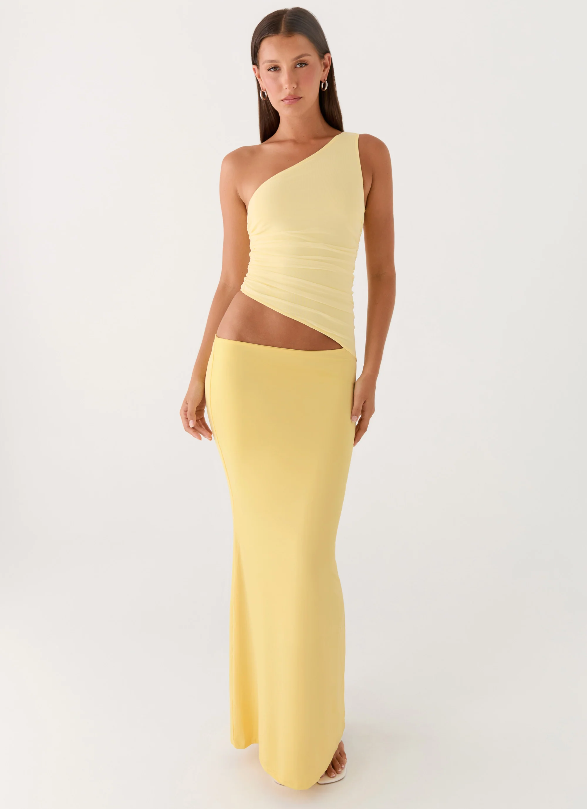Seranella One Shoulder Maxi Dress - Lemon