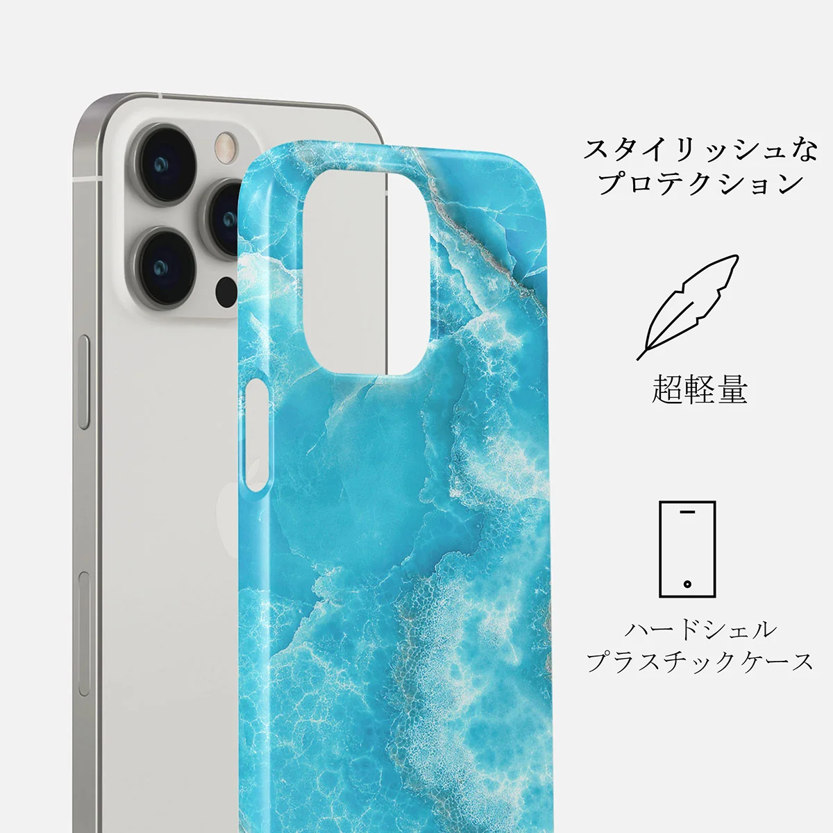 Ocean Waves - Blue iPhone 14 Pro ケース