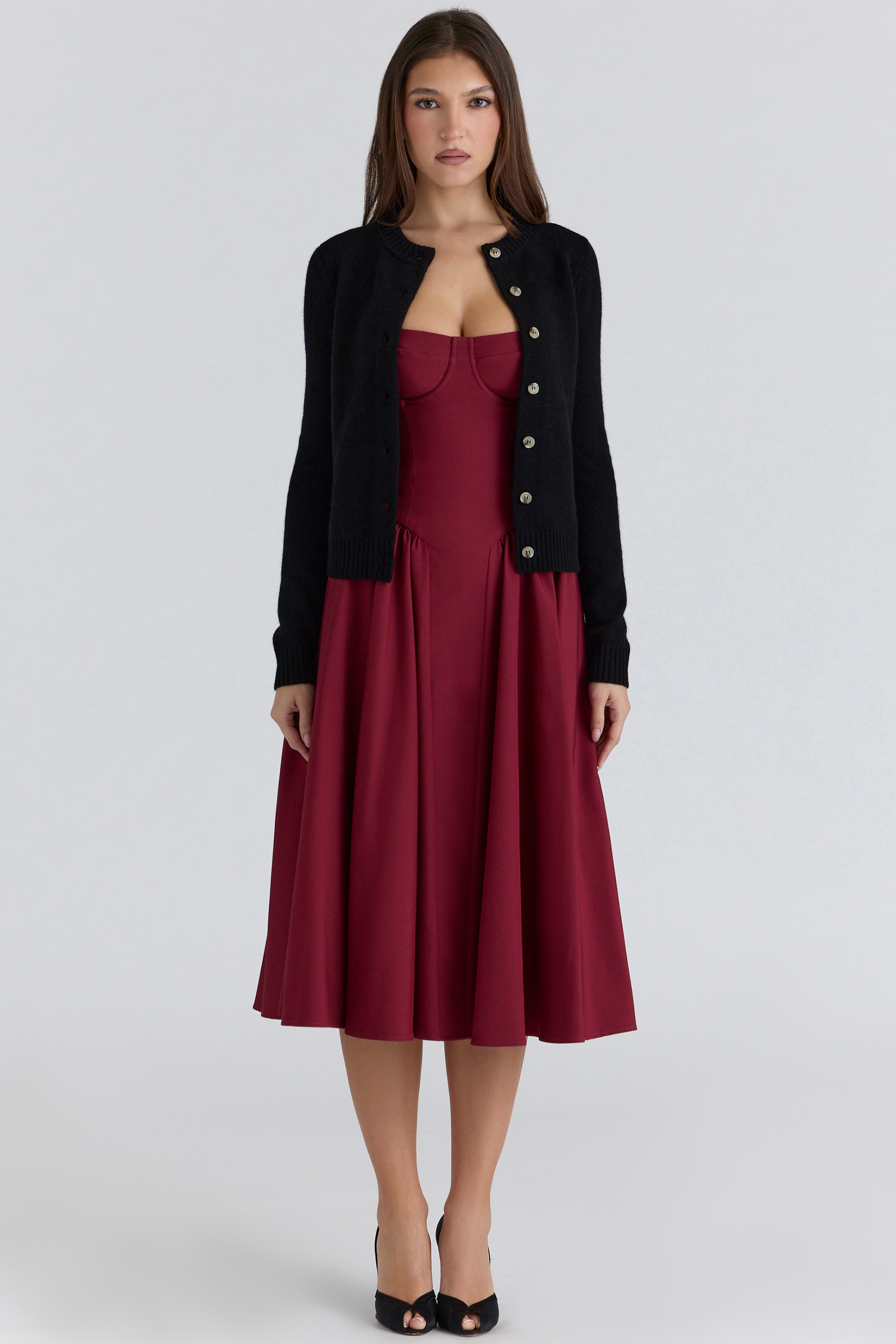 Black Cashmere + Merino Wool Cardigan
