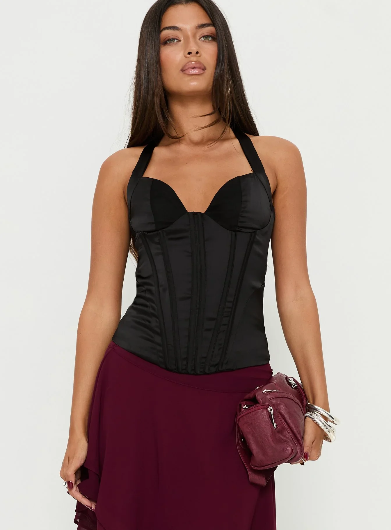 Raeshelle Halter Corset Top Black
