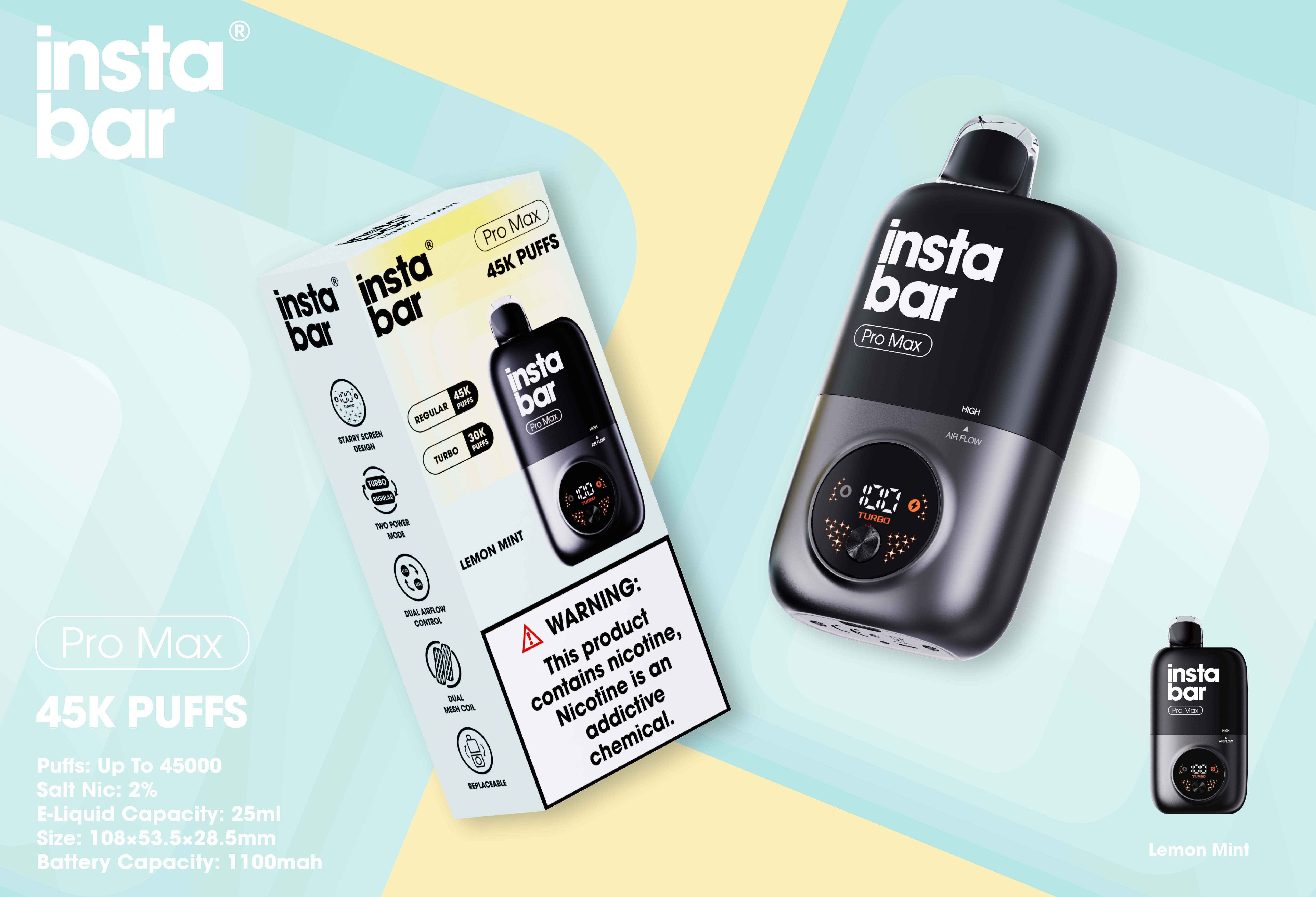 Instabar Pro Max 45K KIT(Urządzenie+Wymienny wkład)