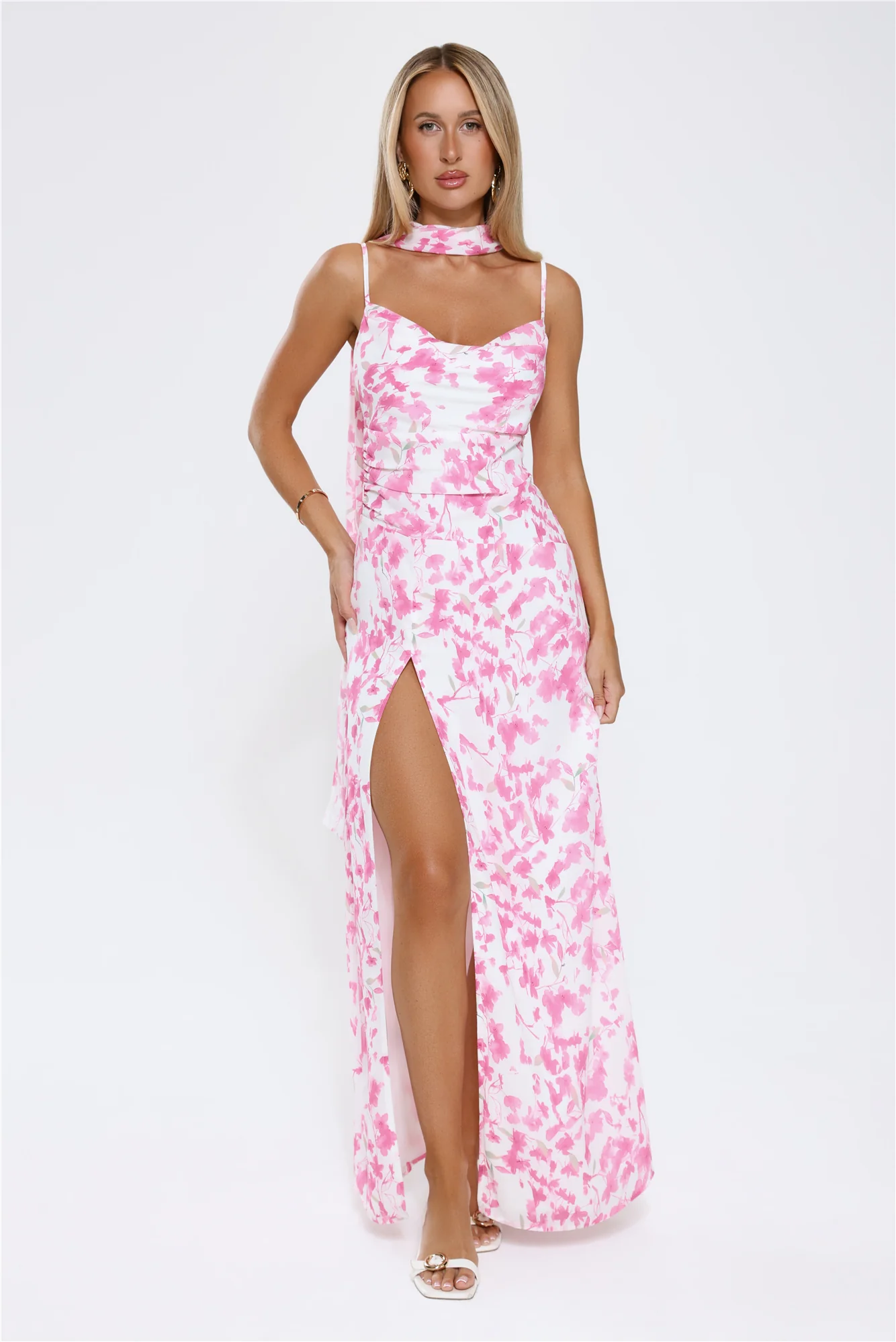 Soft Petal Sway Maxi Dress Pink