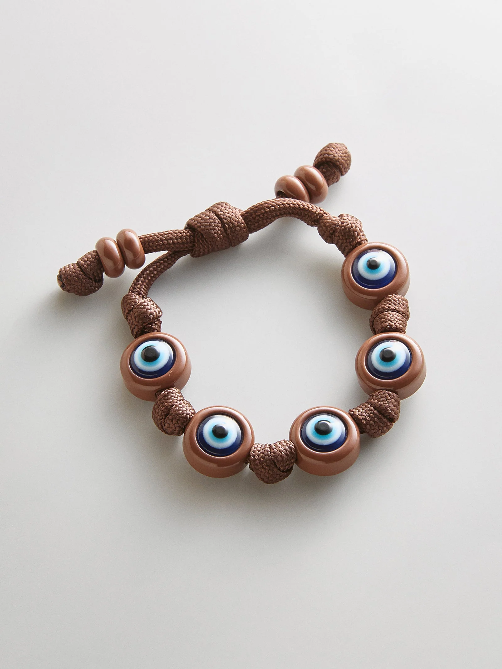 Knotty Good Eye Cord Bracelet  - Chocolate Brown