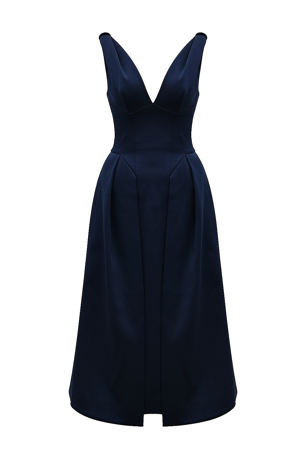 Midnight Twist Strap Satin Midi Dress
