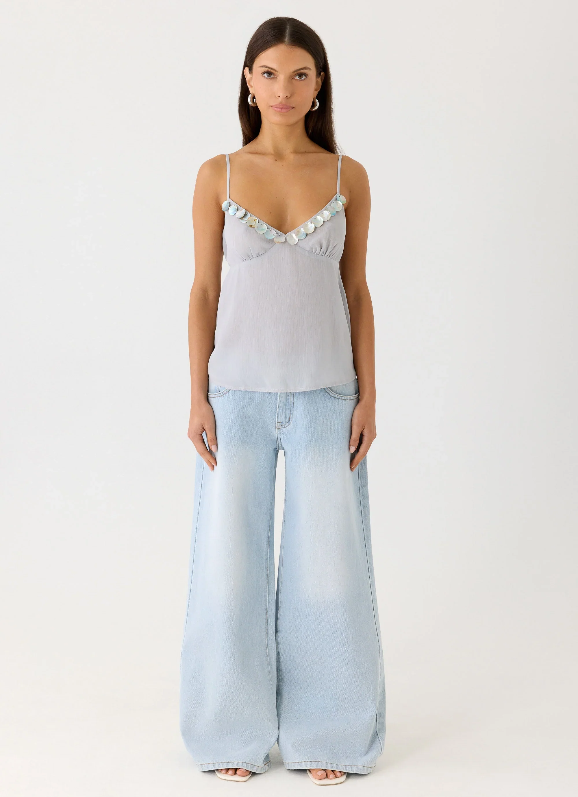 Selina Cami Top - Misty Blue