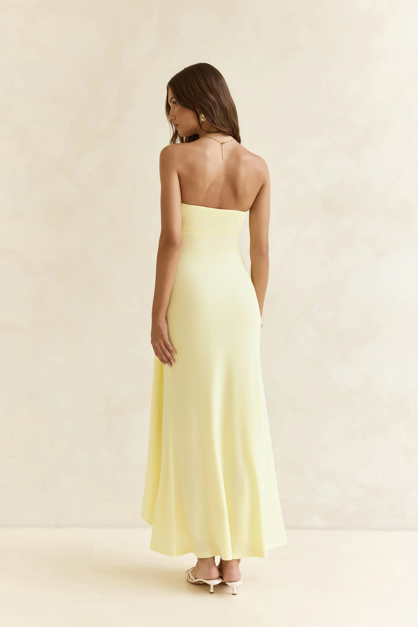 Follow You Strapless Maxi Dress Yellow - luluinthesky