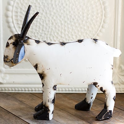 Recycled Folk Art Metal Goat