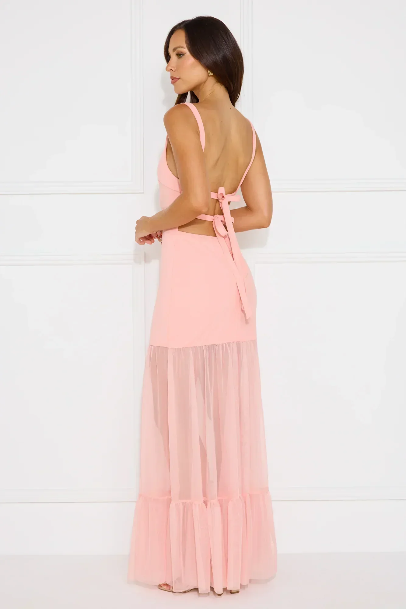 Chic Whispers Maxi Dress Pink - luluinthesky
