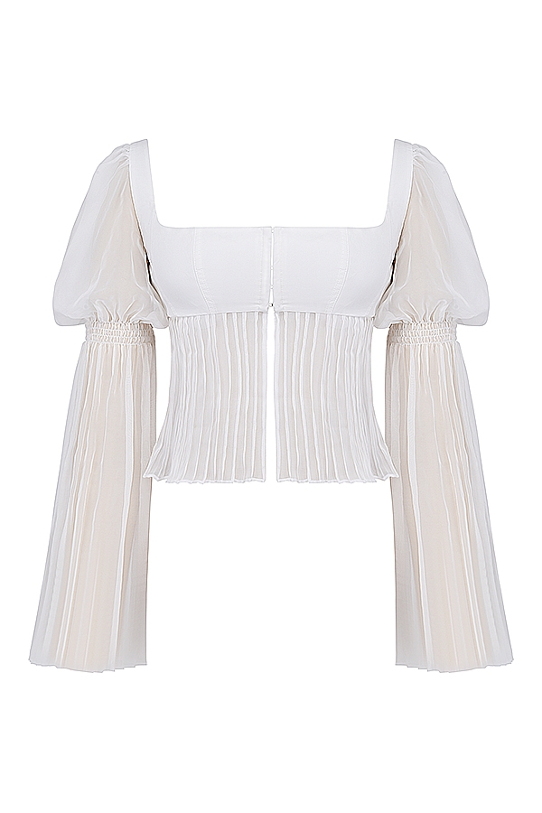 White Pleated Top