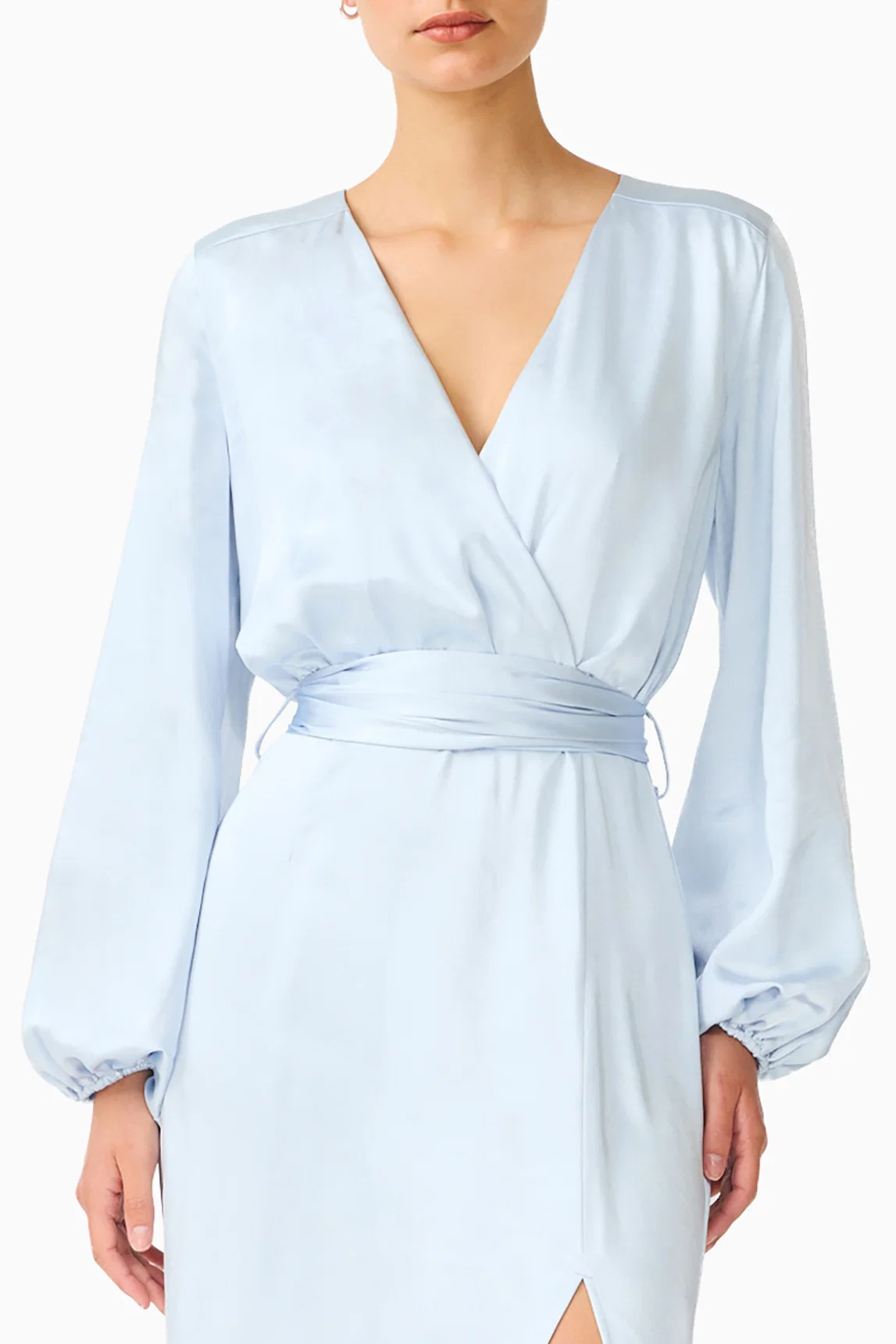 Kai Long Sleeve Maxi Dress in Pale Blue