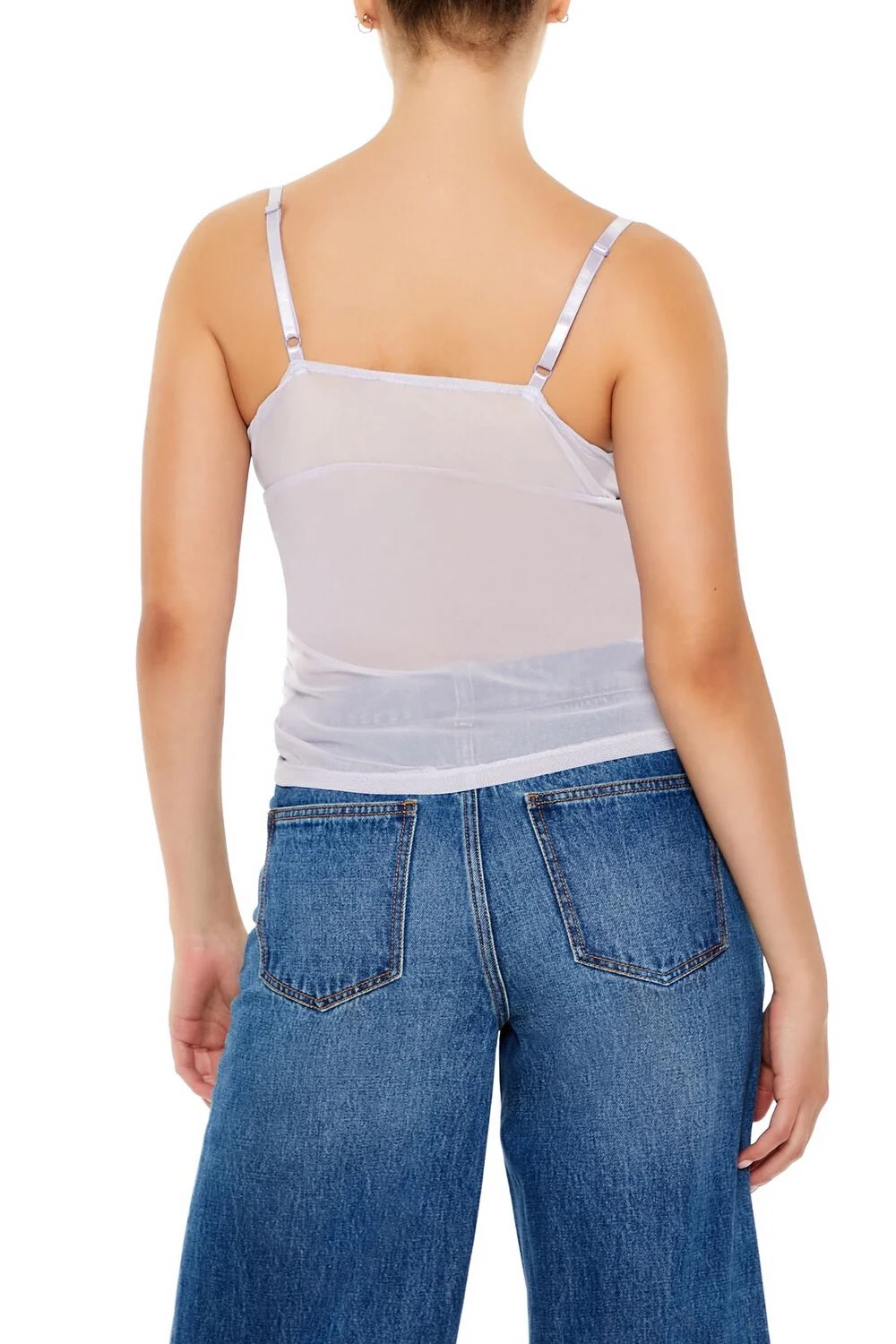 Sheer Mesh Rhinestone Cami
