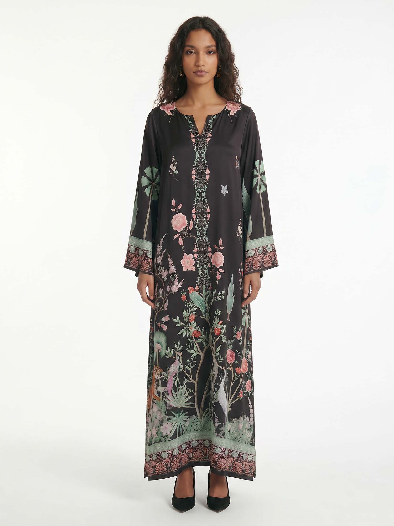 Midnight Garden Kimono Maxi Dress